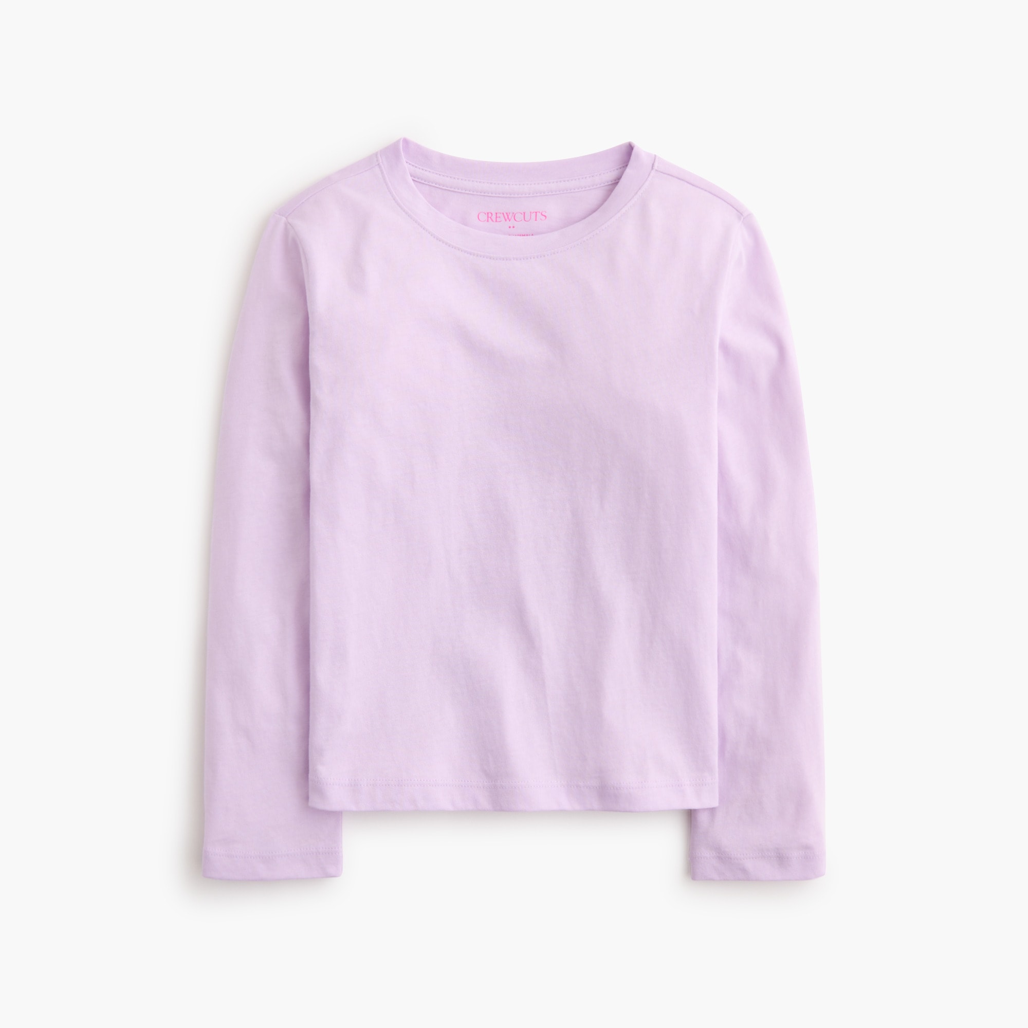 Girls' long-sleeve 100% cotton jersey tee