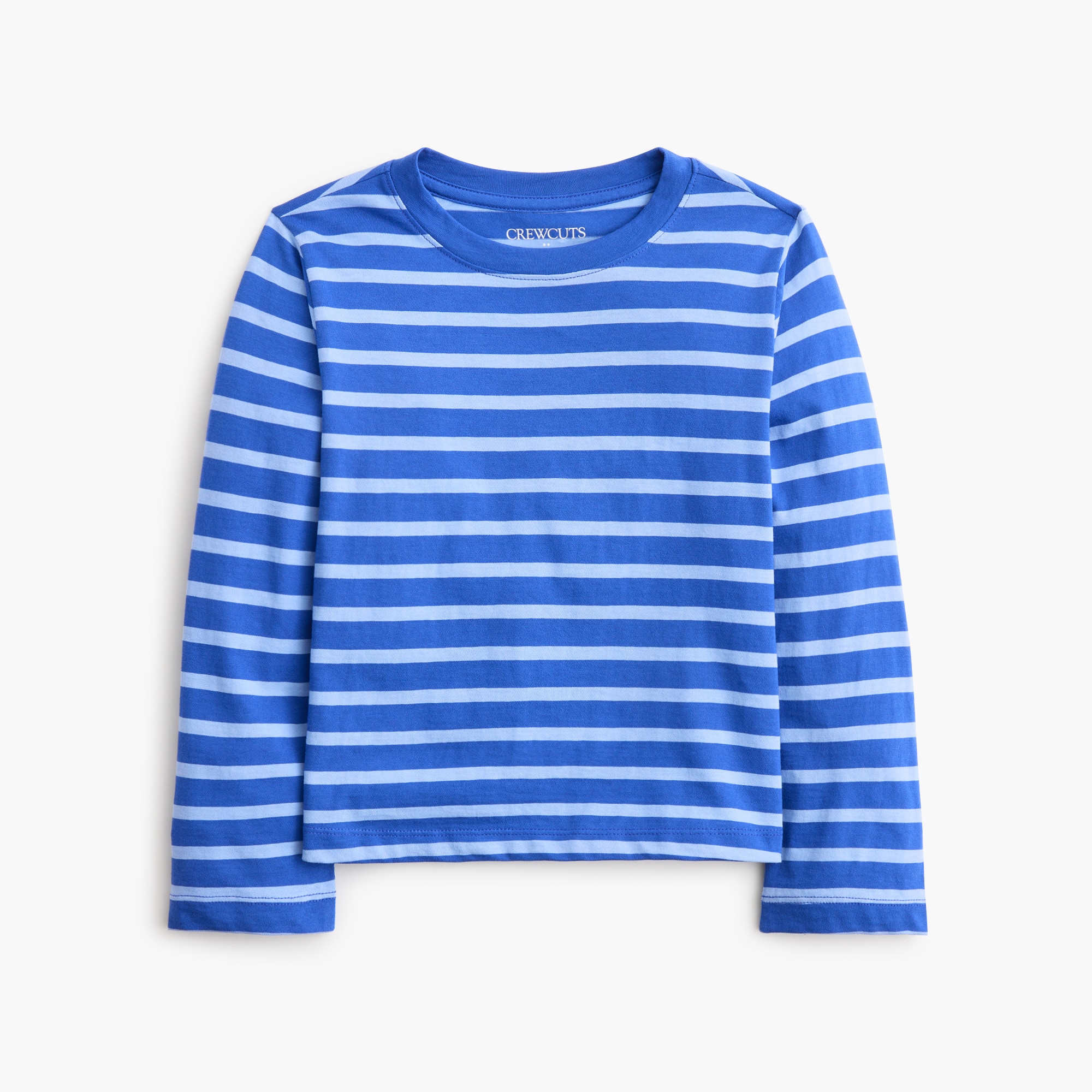 Girls' long-sleeve 100% cotton striped jersey tee