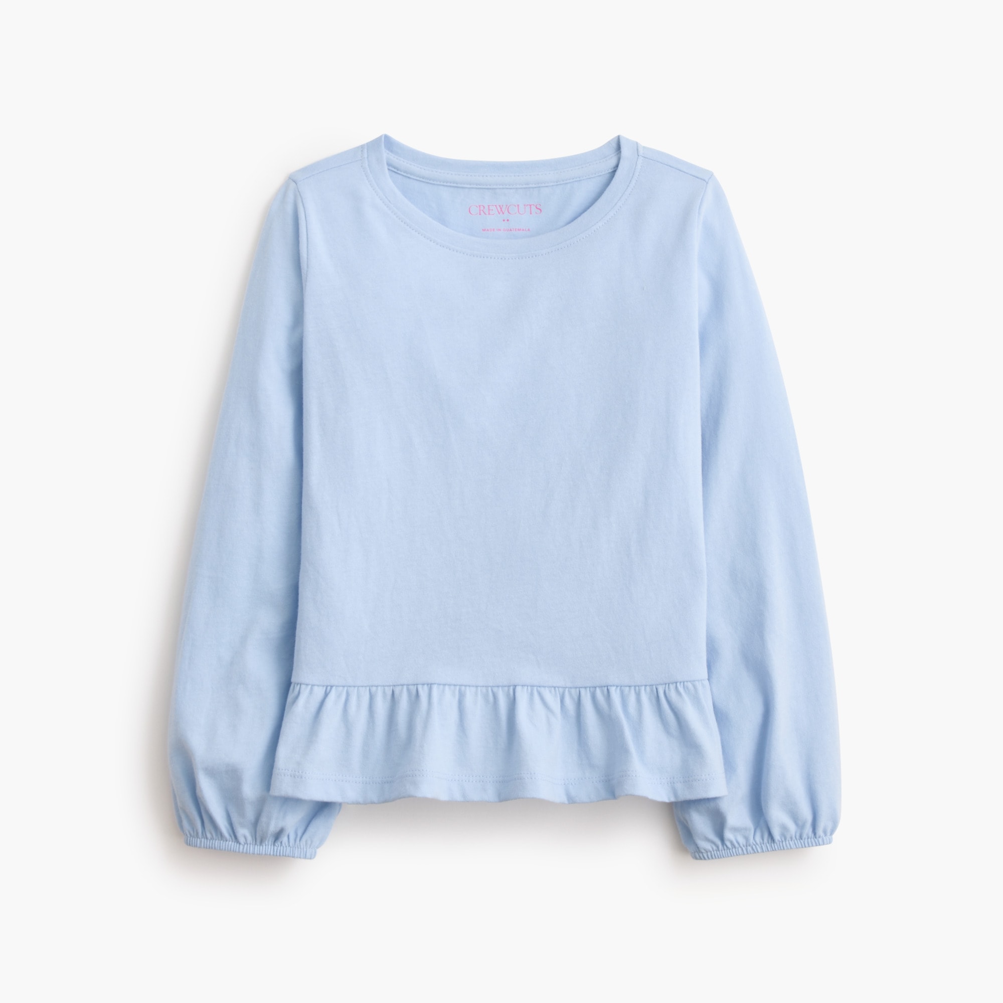 Girls' long-sleeve peplum tee