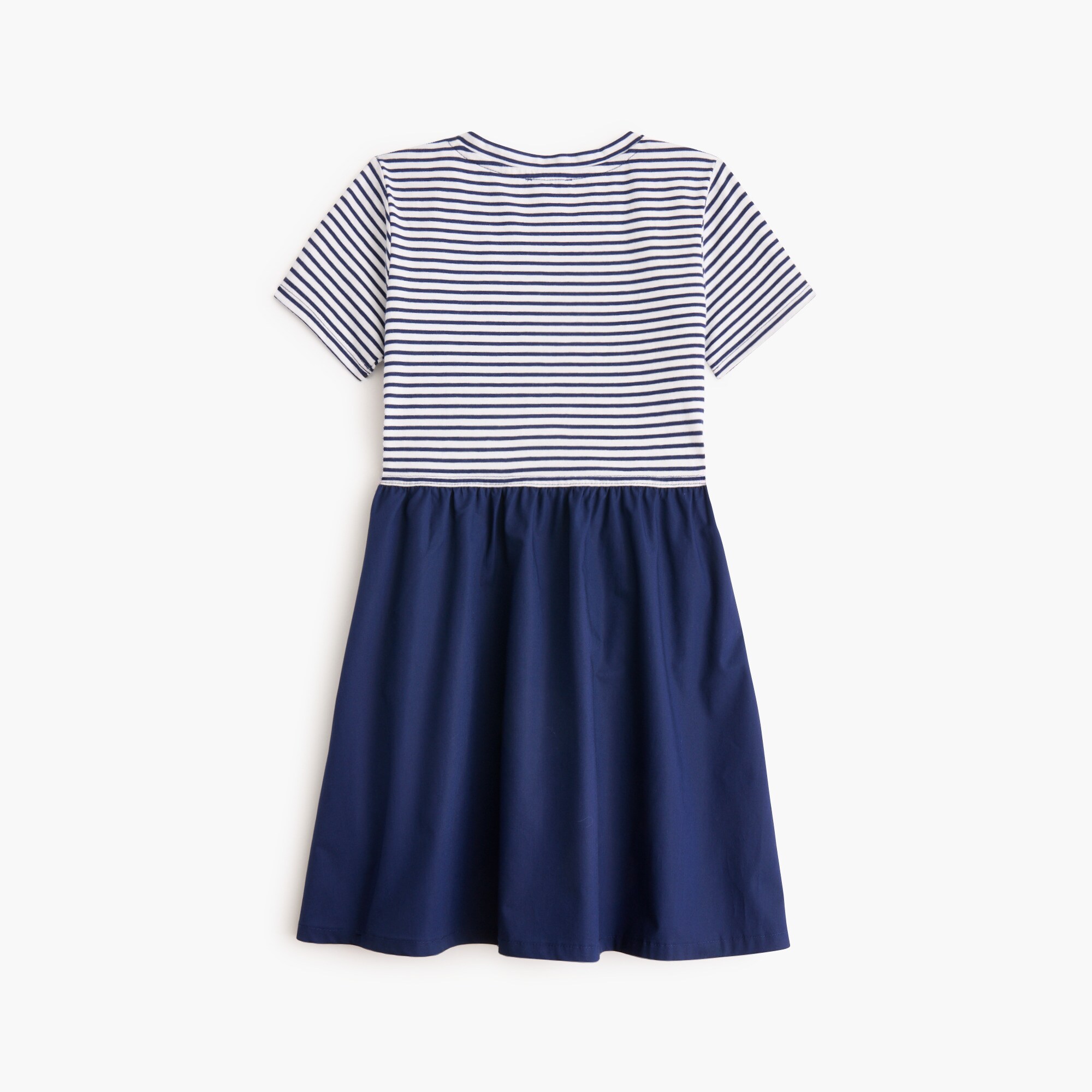 Girls' striped mixed-media dress