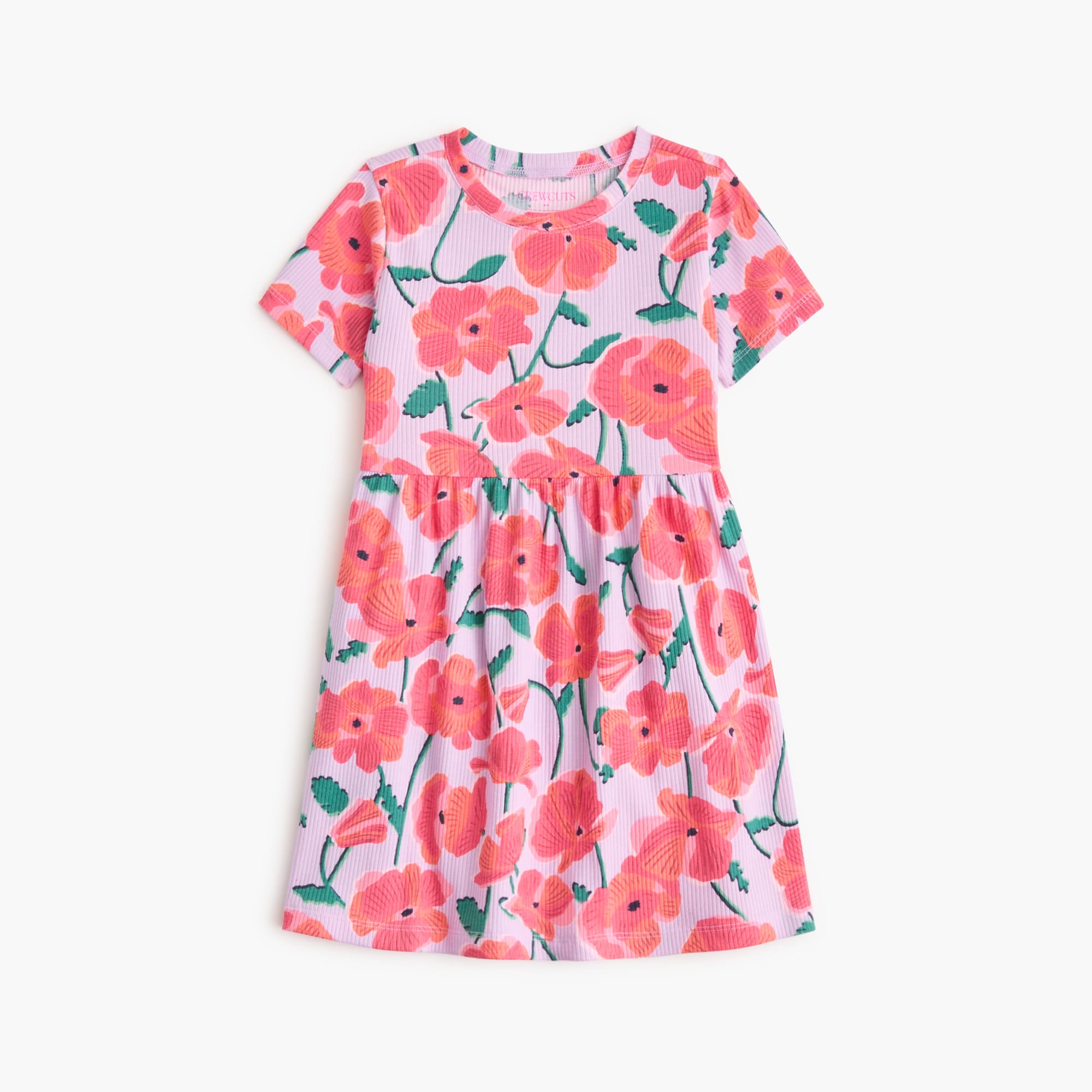 Girls' printed ribbed dress