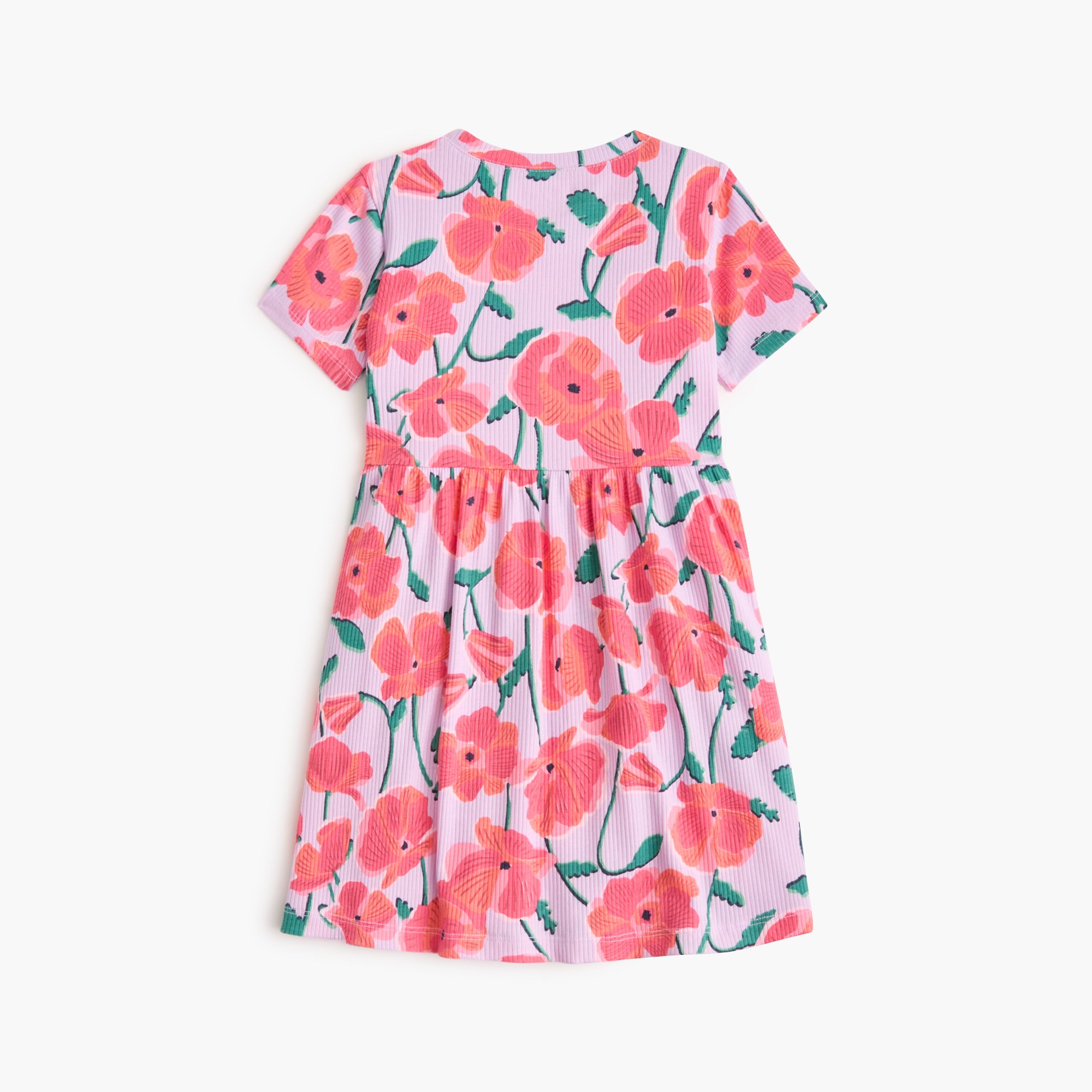Girls' printed ribbed dress