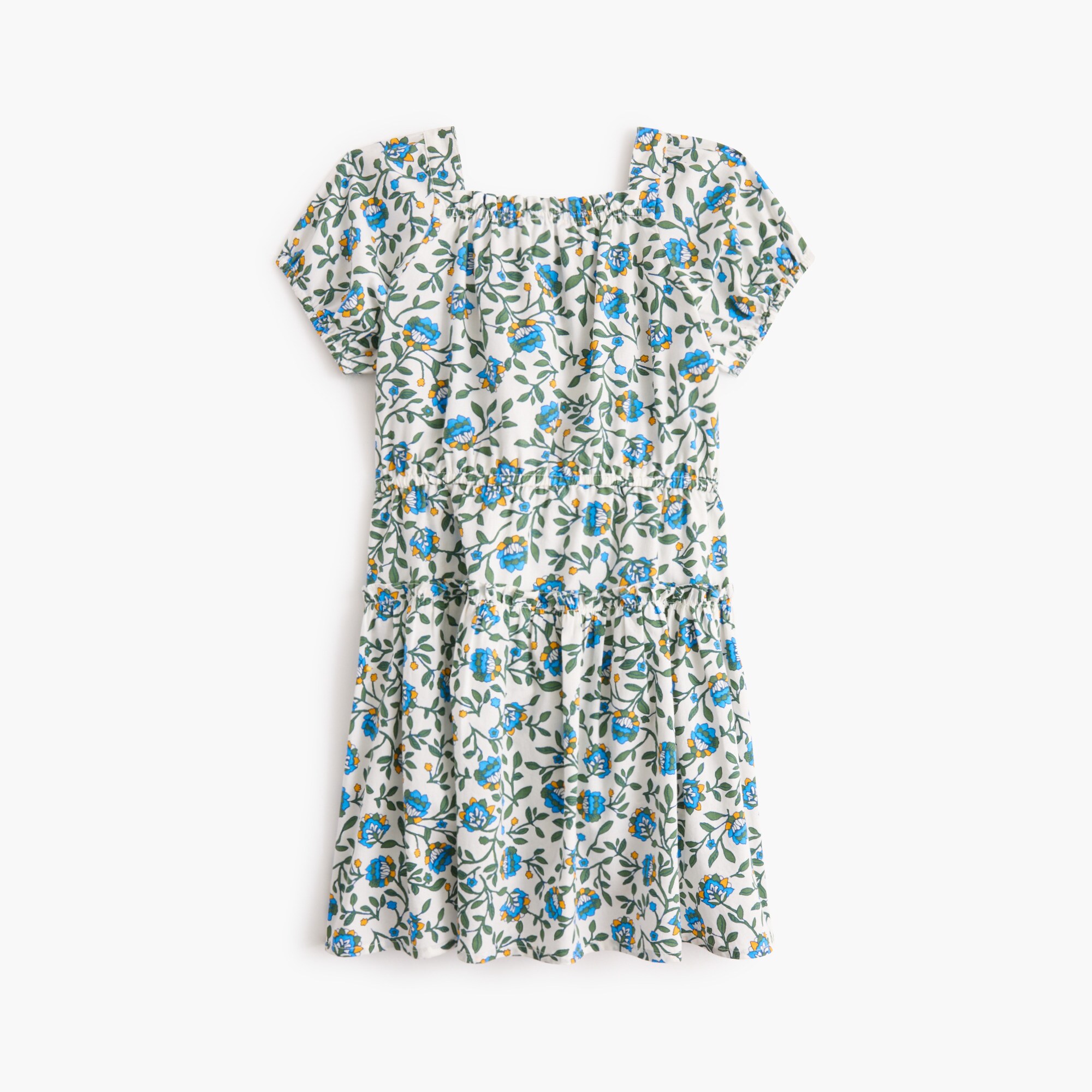 Girls' floral button-front dress