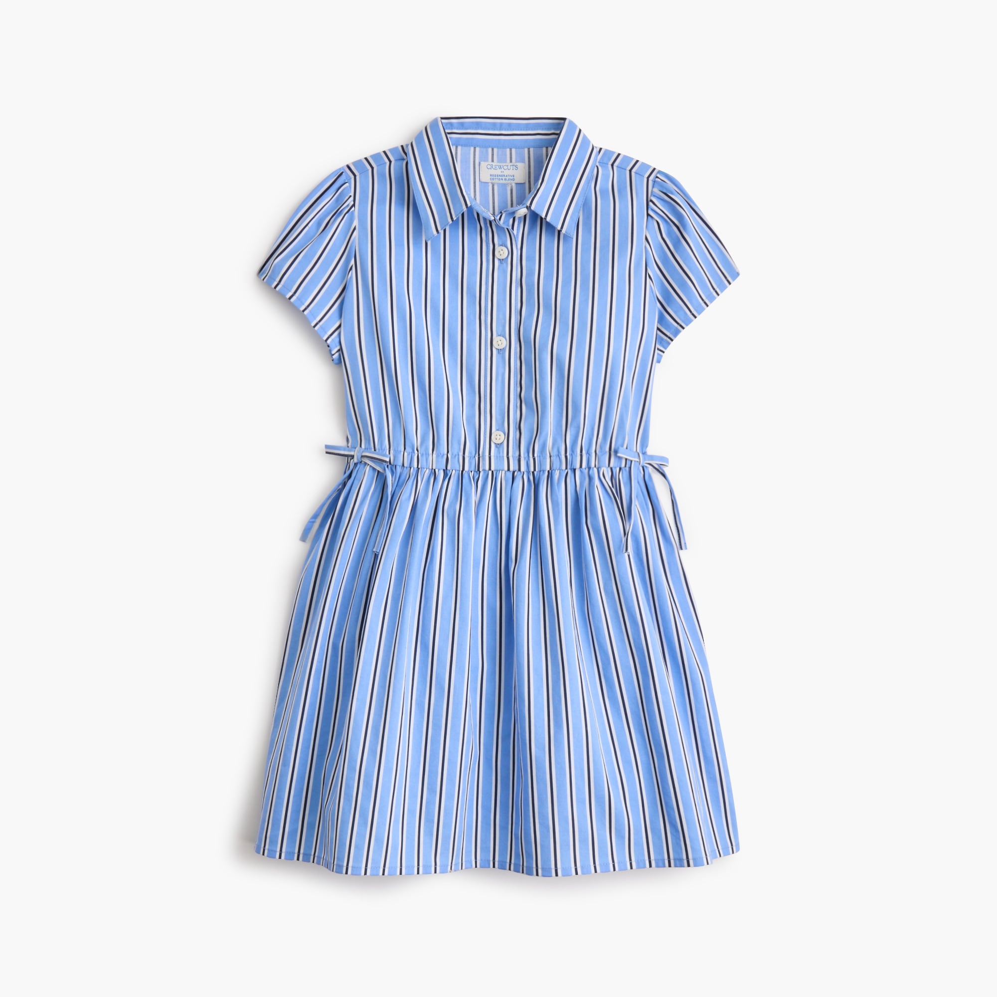 Girls' striped bow shirt-dress