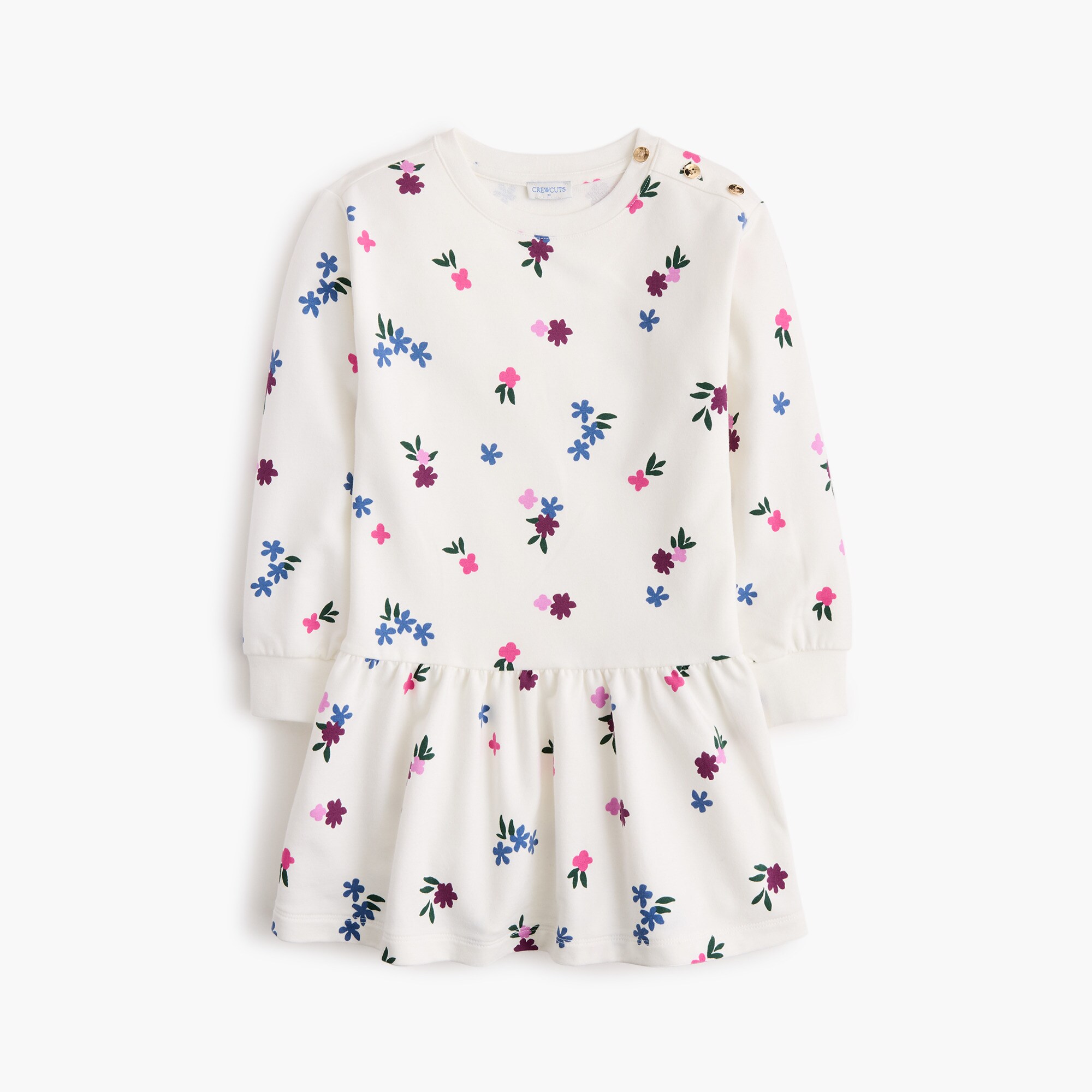 Girls' floral sweatshirt-dress