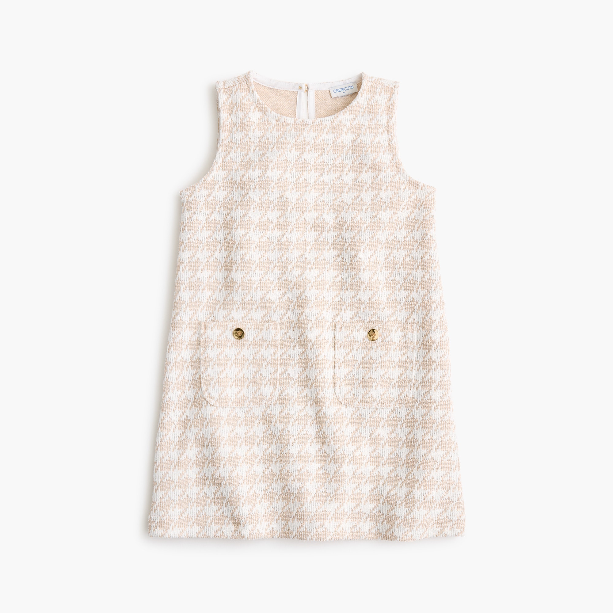 Girls' metallic houndstooth dress
