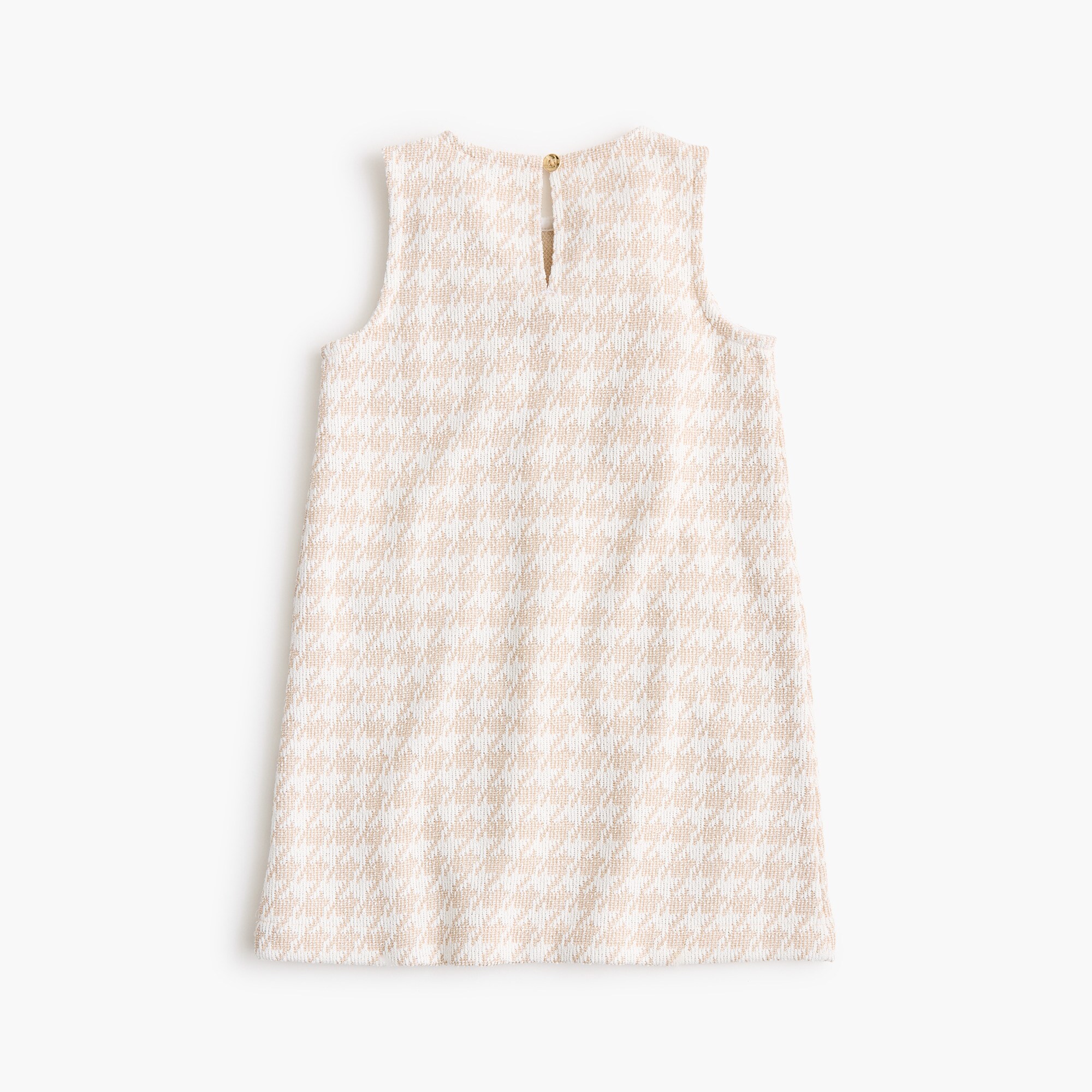 Girls' metallic houndstooth dress