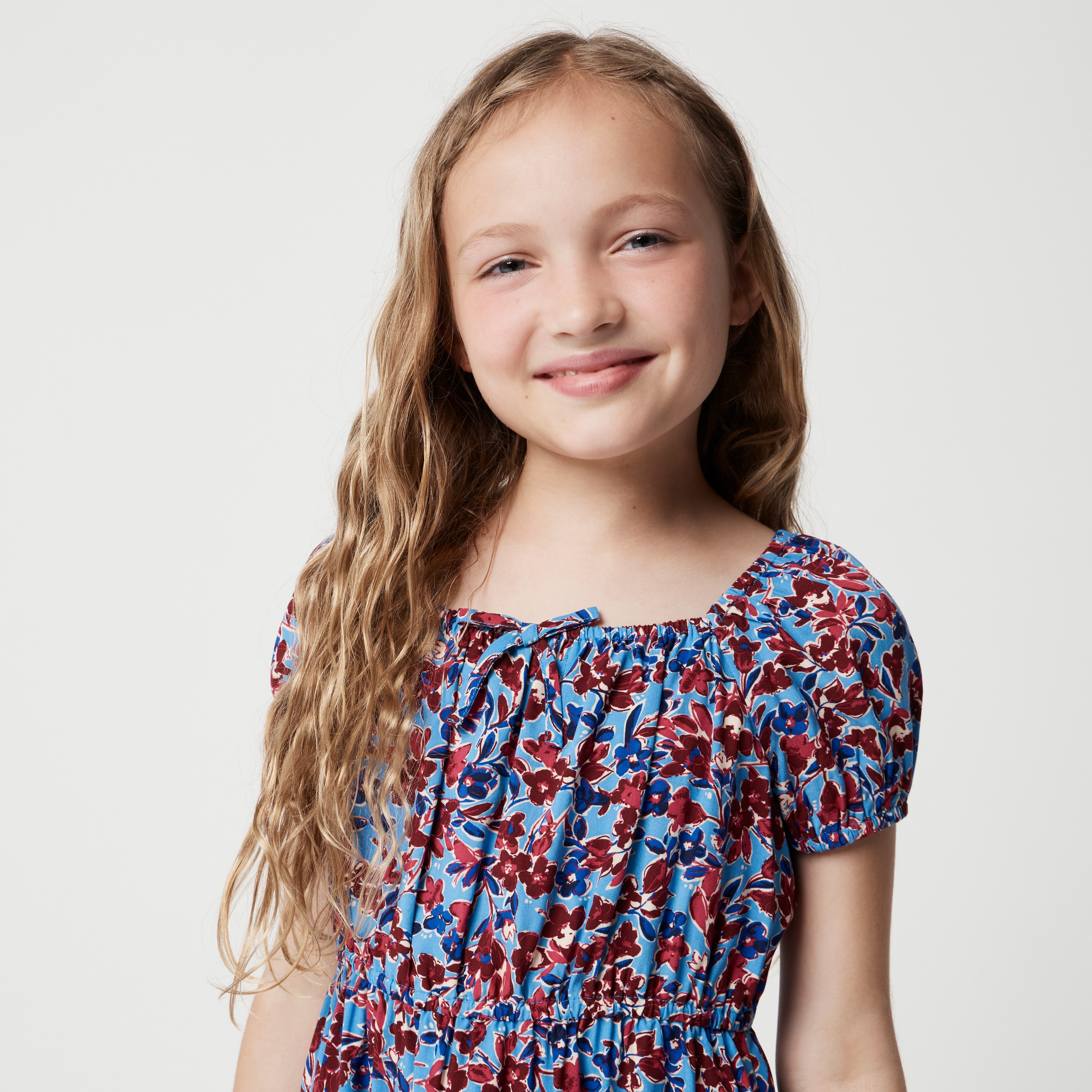 Girls' floral bow dress