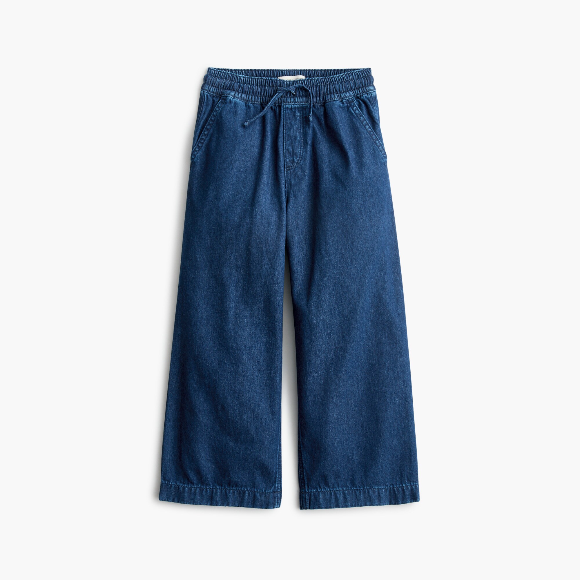 Girls' wide-leg drawstring jean