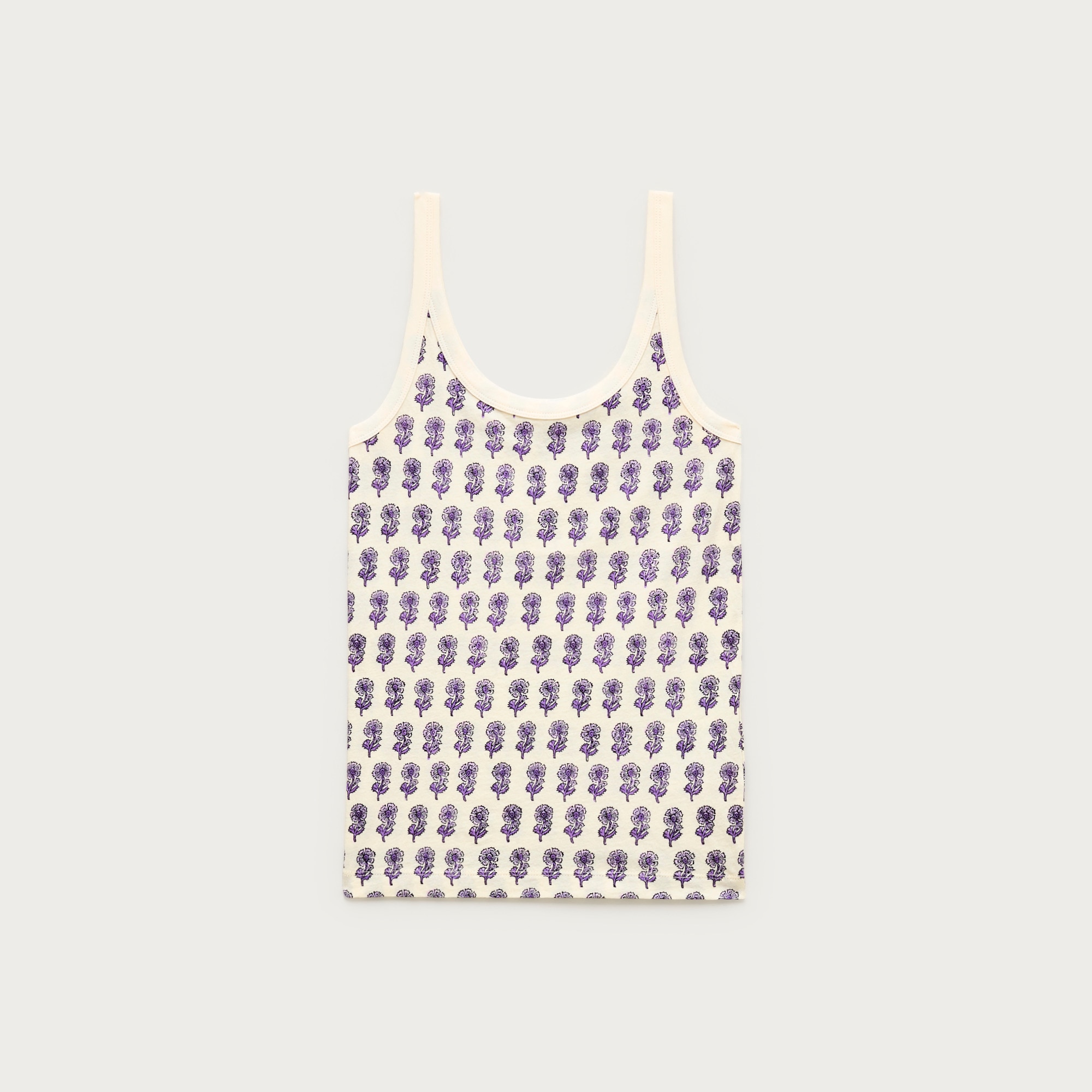 Feather jersey tank top in lilac block print from J.Crew - $61
