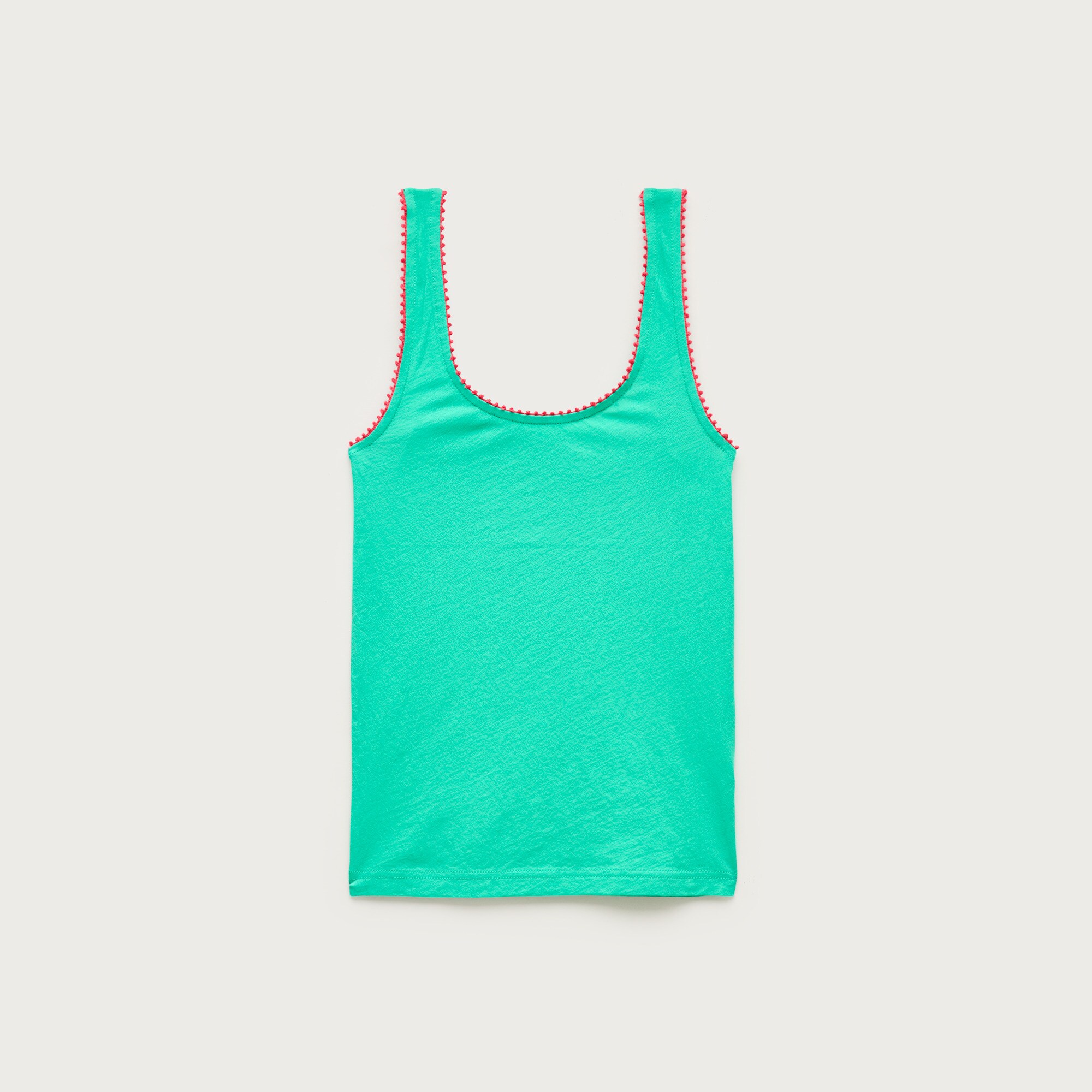 Feather jersey tank top with contrast trim