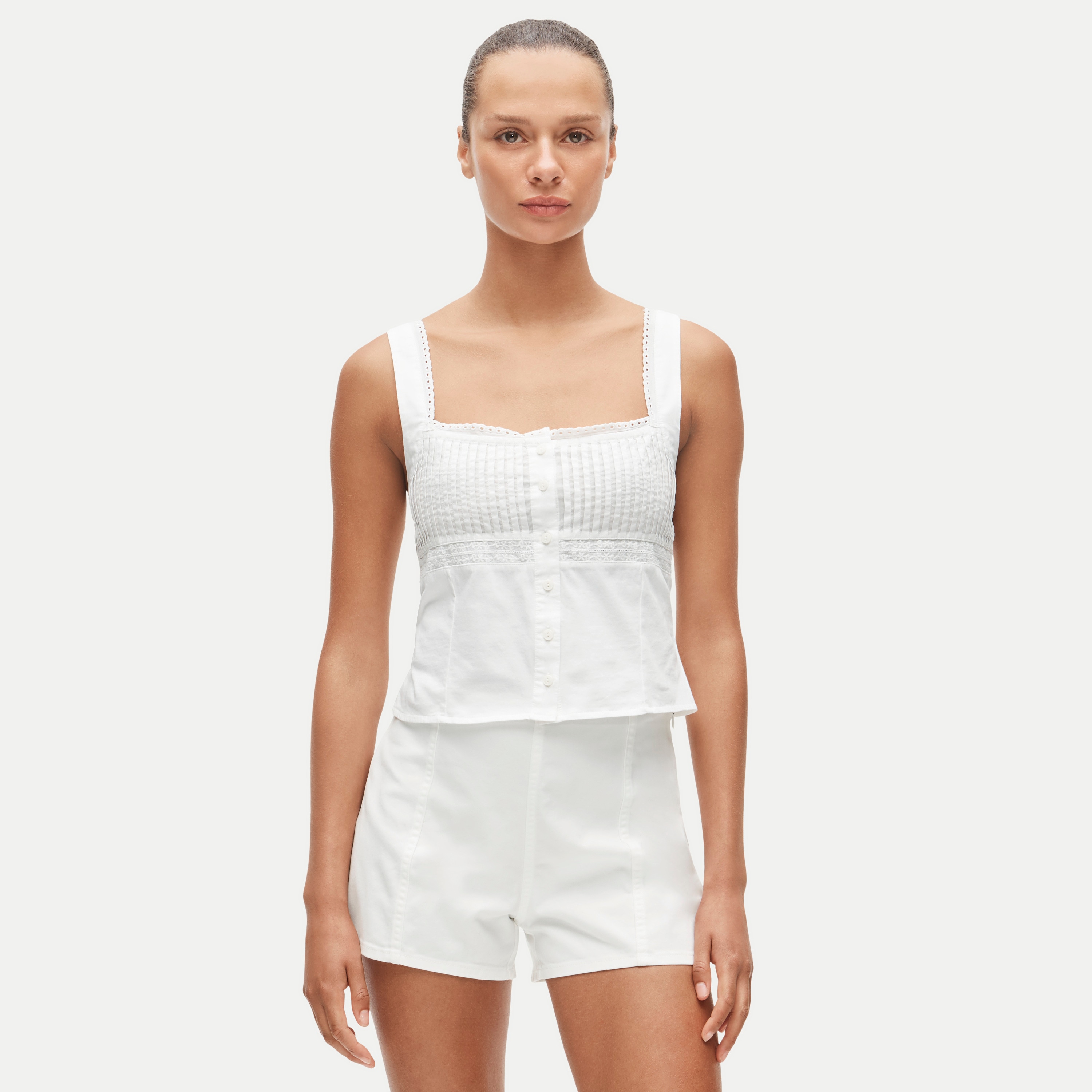 Pintuck Tank Top In Broken-in Jersey For Women | J.Crew