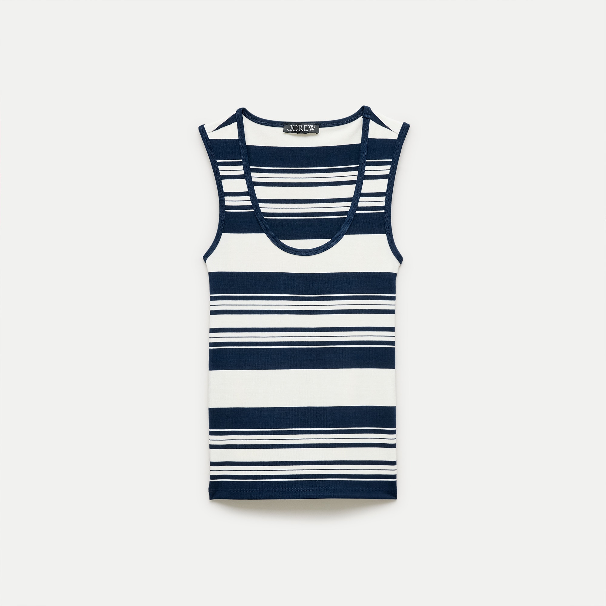 Refined rib scoopneck tank top in stripe