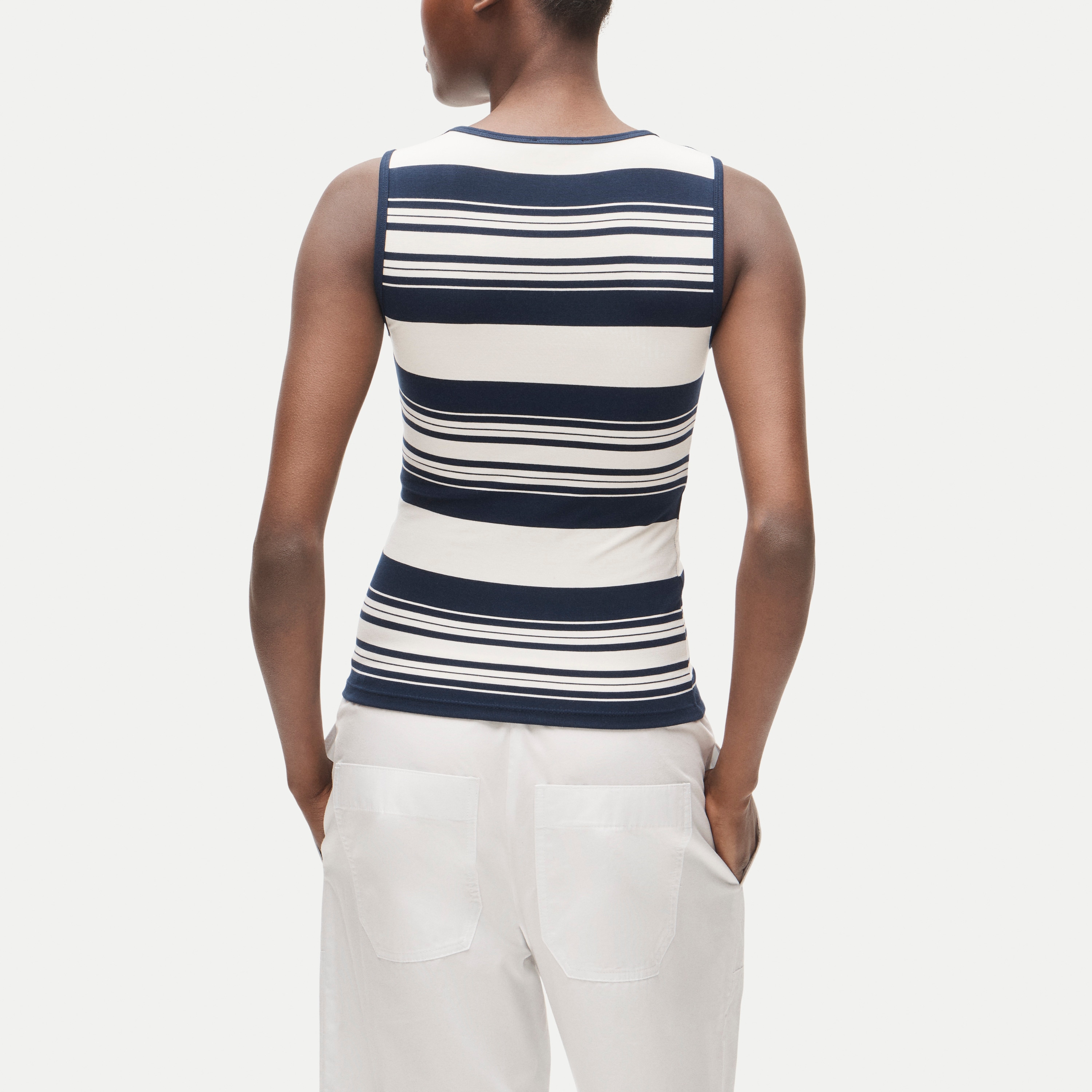 Refined Rib Scoopneck Tank Top In Stripe For Women | J.Crew