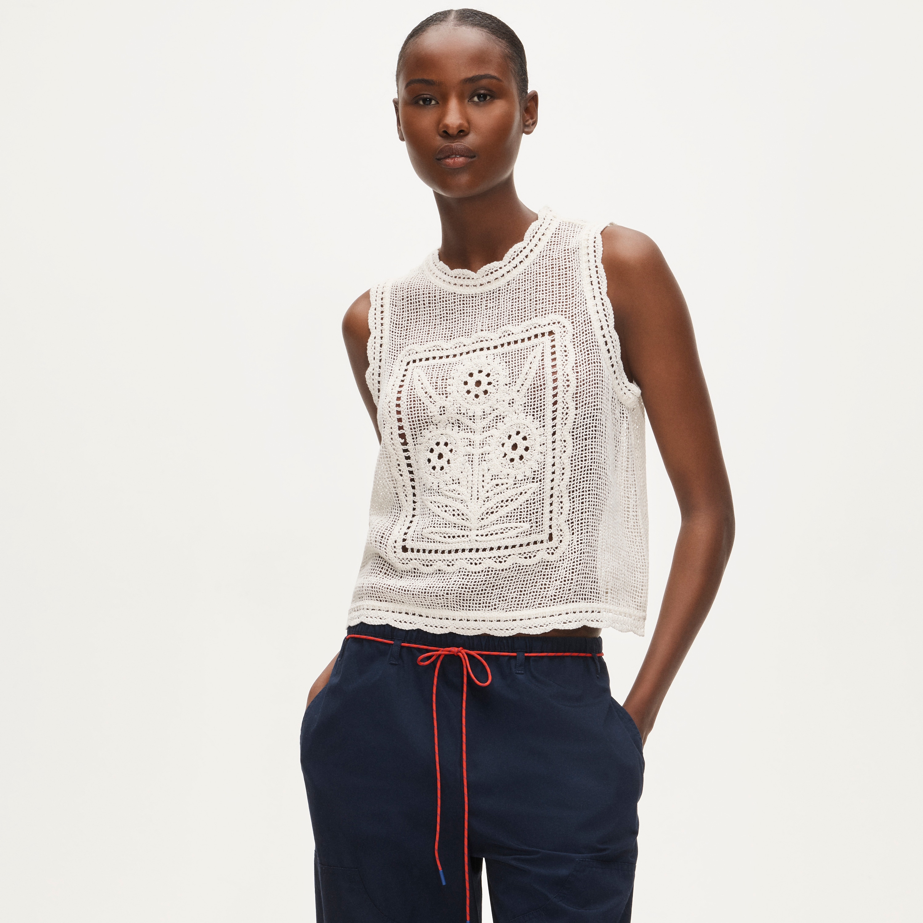 Crochet Floral Tank Top For Women | J.Crew
