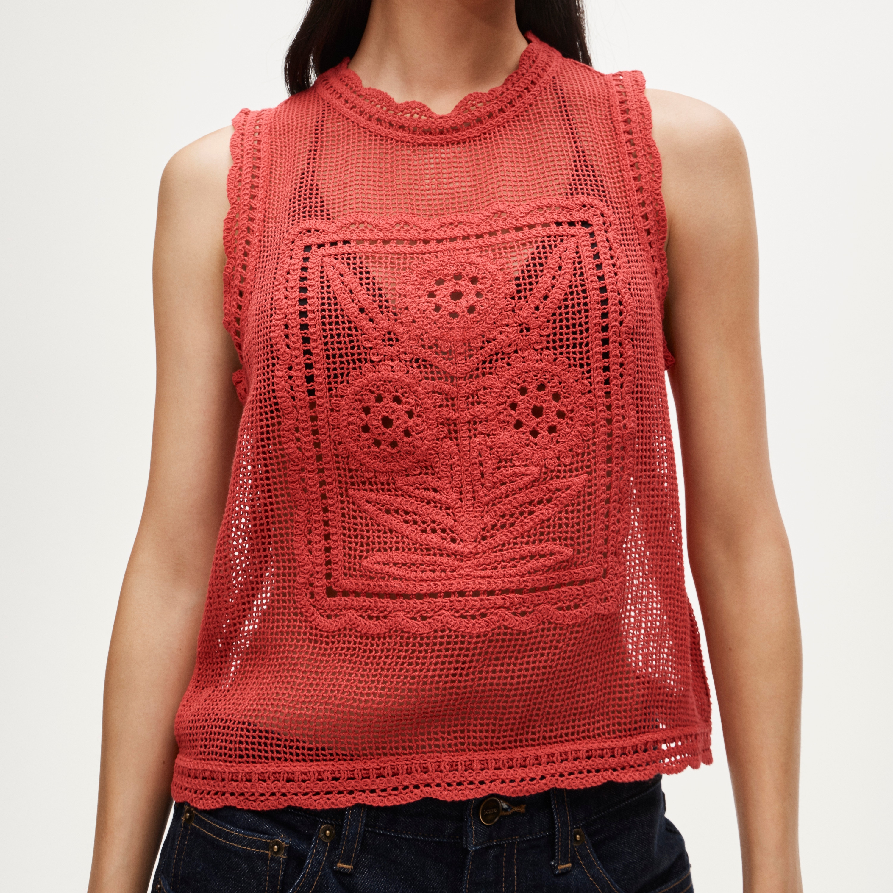 Crochet Floral Tank Top For Women | J.Crew