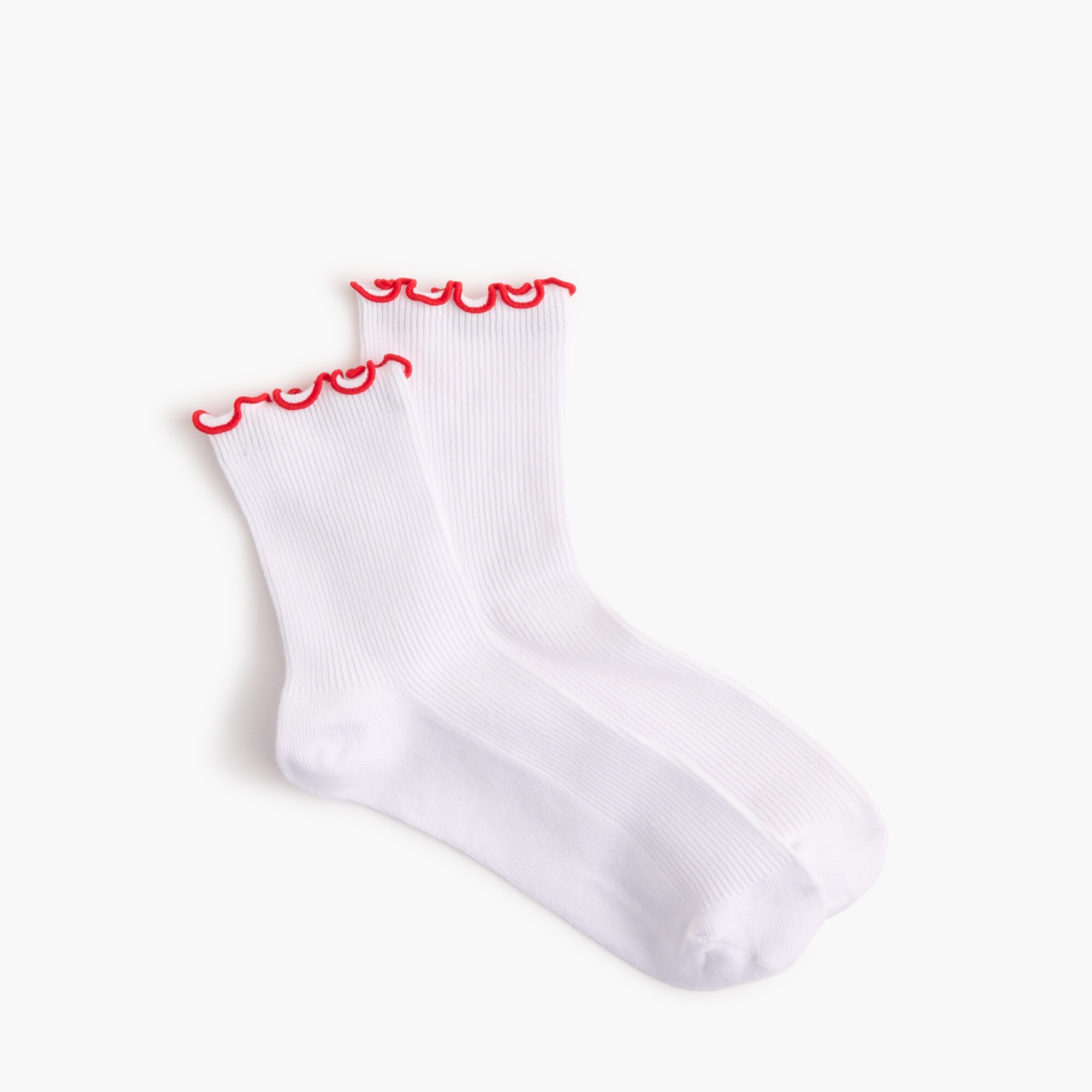 Ribbed ruffle boot socks