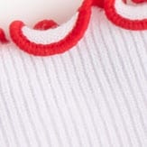 Ribbed ruffle boot socks BRIGHT CERISE