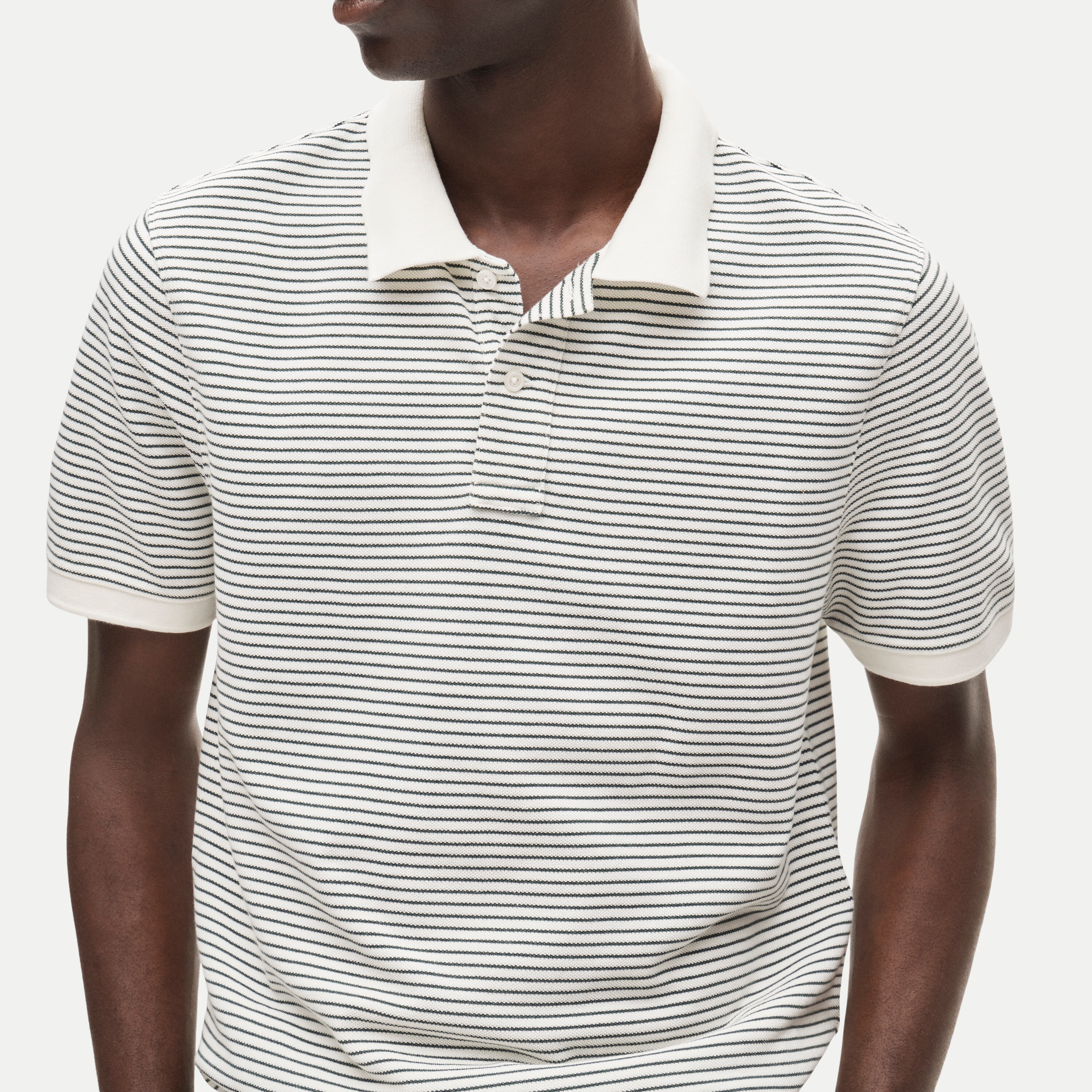 Washed piqué polo shirt in stripe