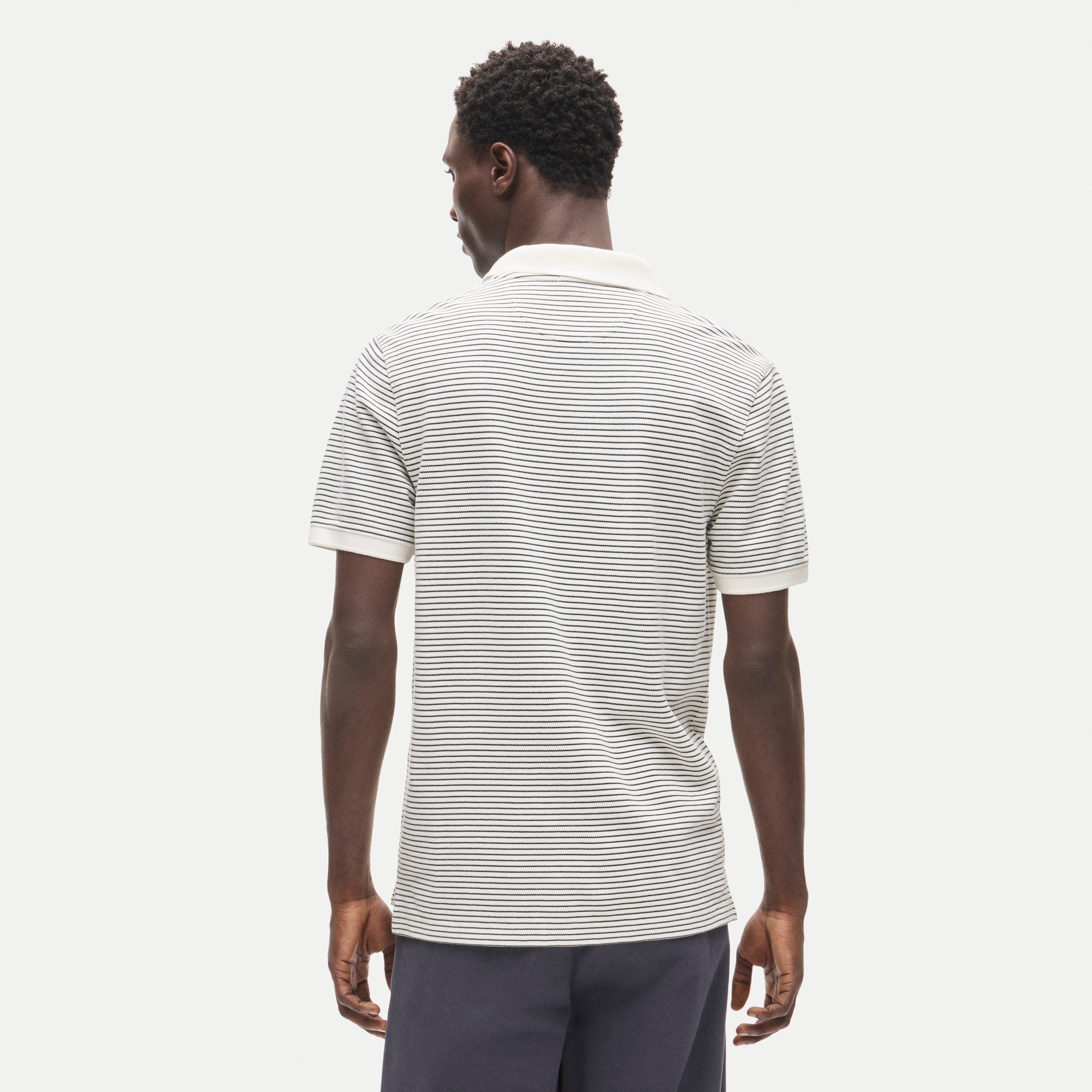 Washed piqué polo shirt in stripe