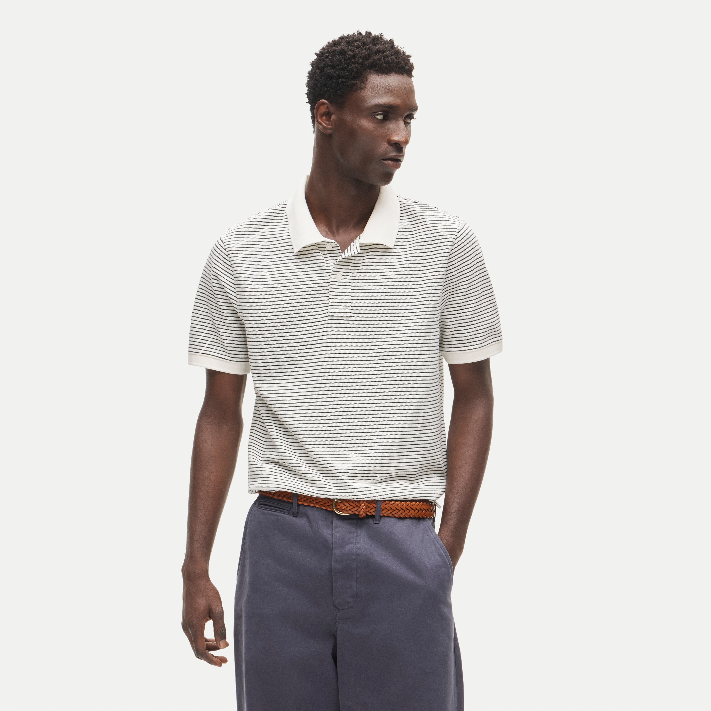 Washed Piqué Polo Shirt In Stripe For Men | J.Crew