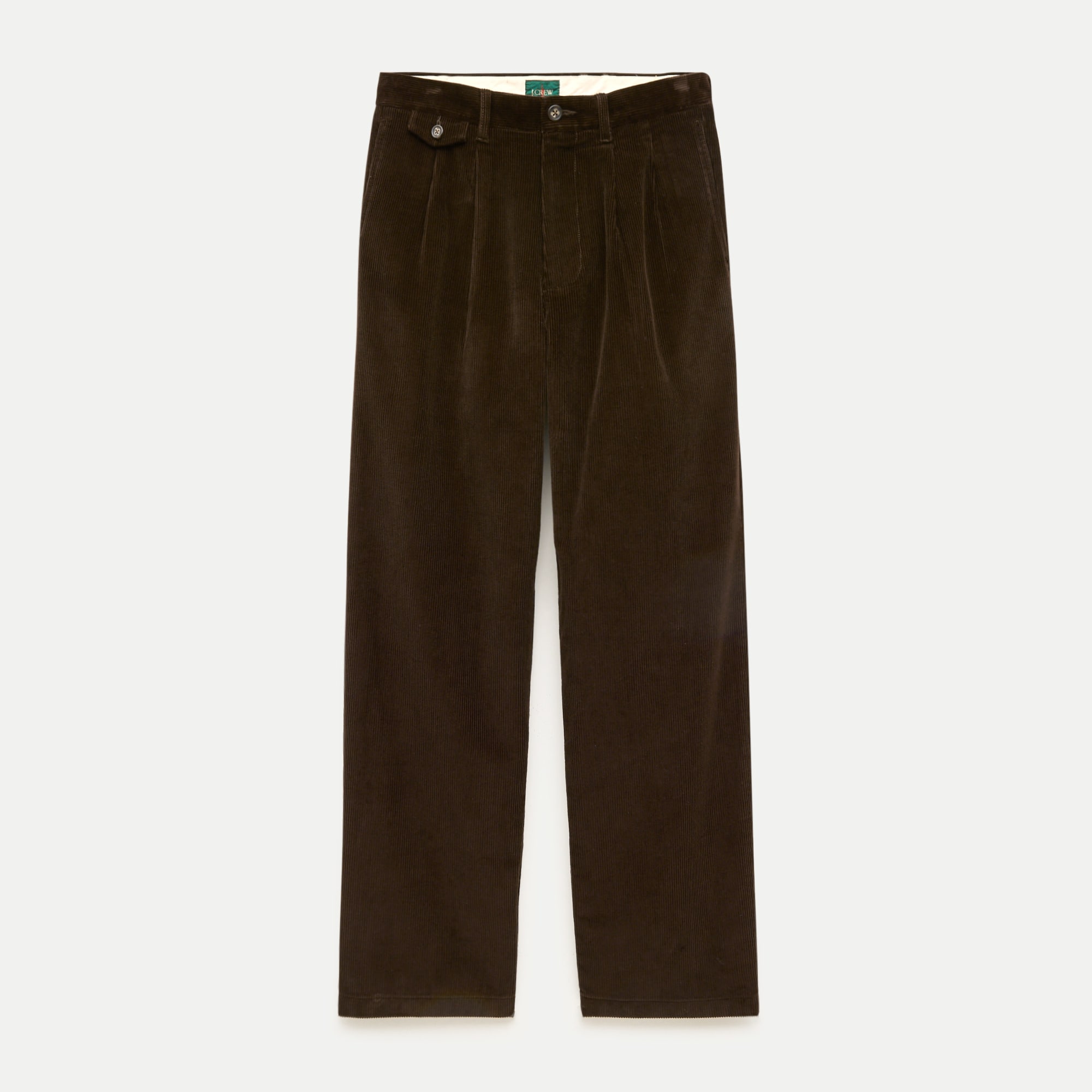 Relaxed-fit double-pleated corduroy pant