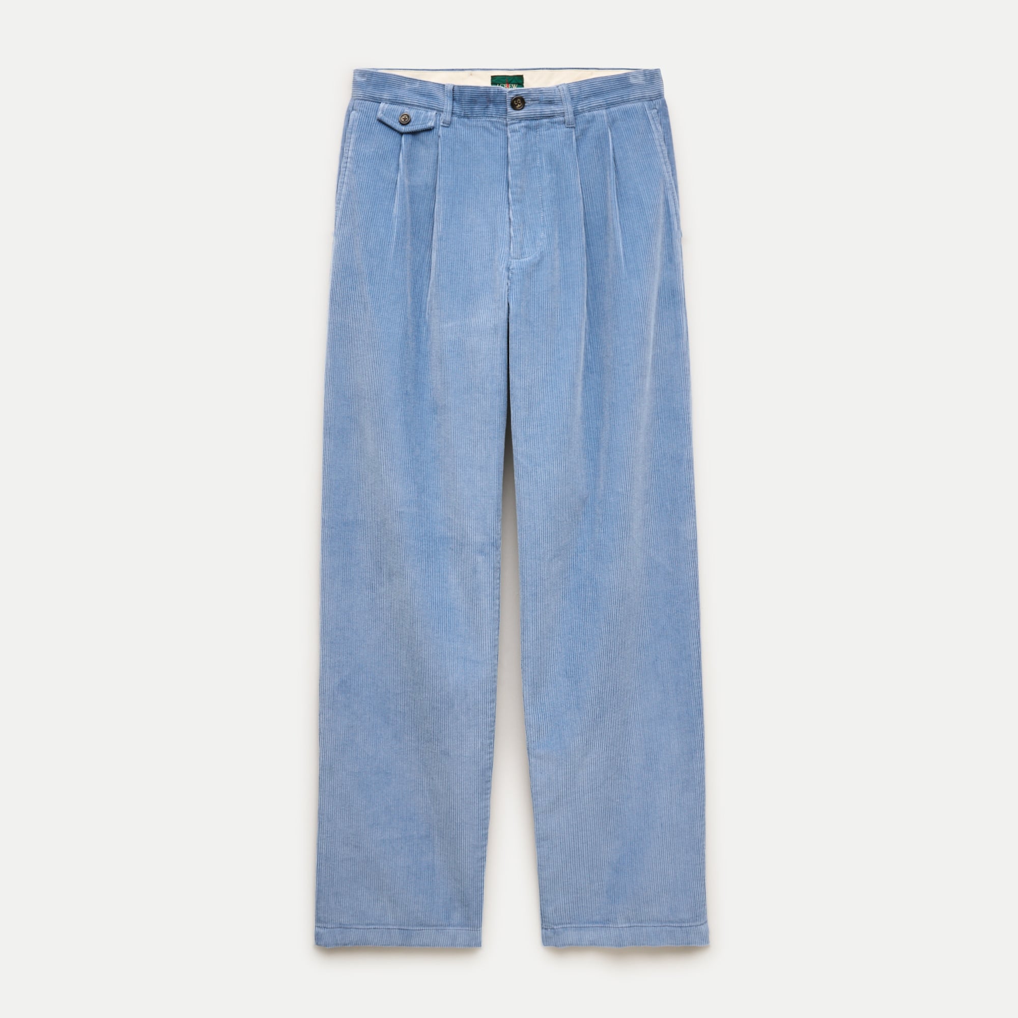 Relaxed-fit double-pleated corduroy pant