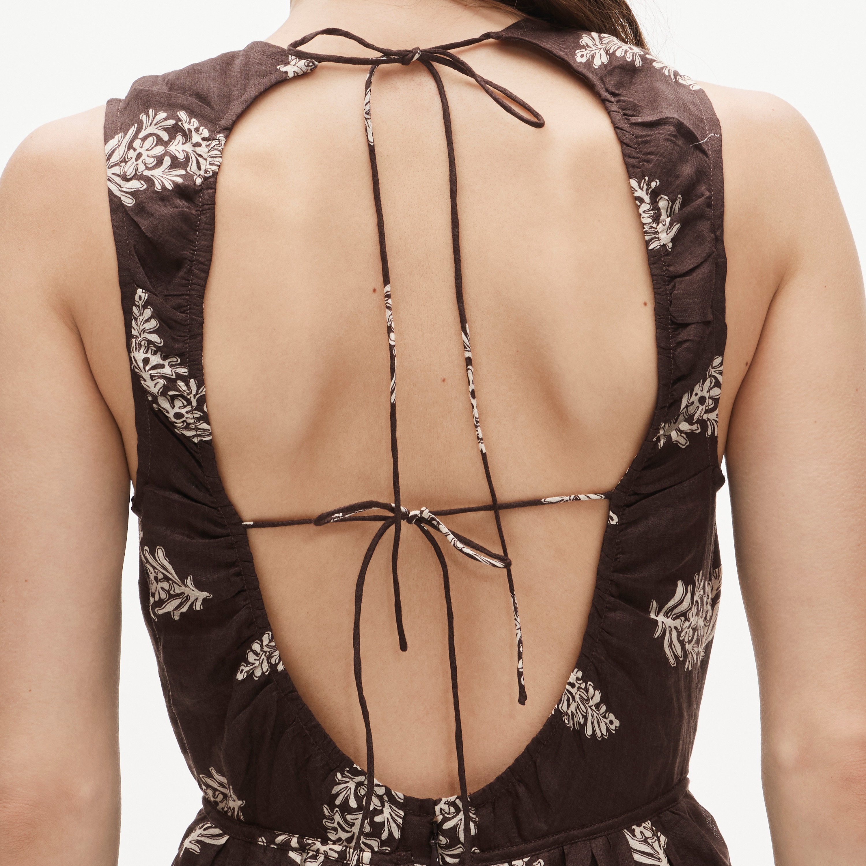 TAV COOK s　タヴ　ドレス Open-back Dress In Cocoa Block Print For Women | J.Crew