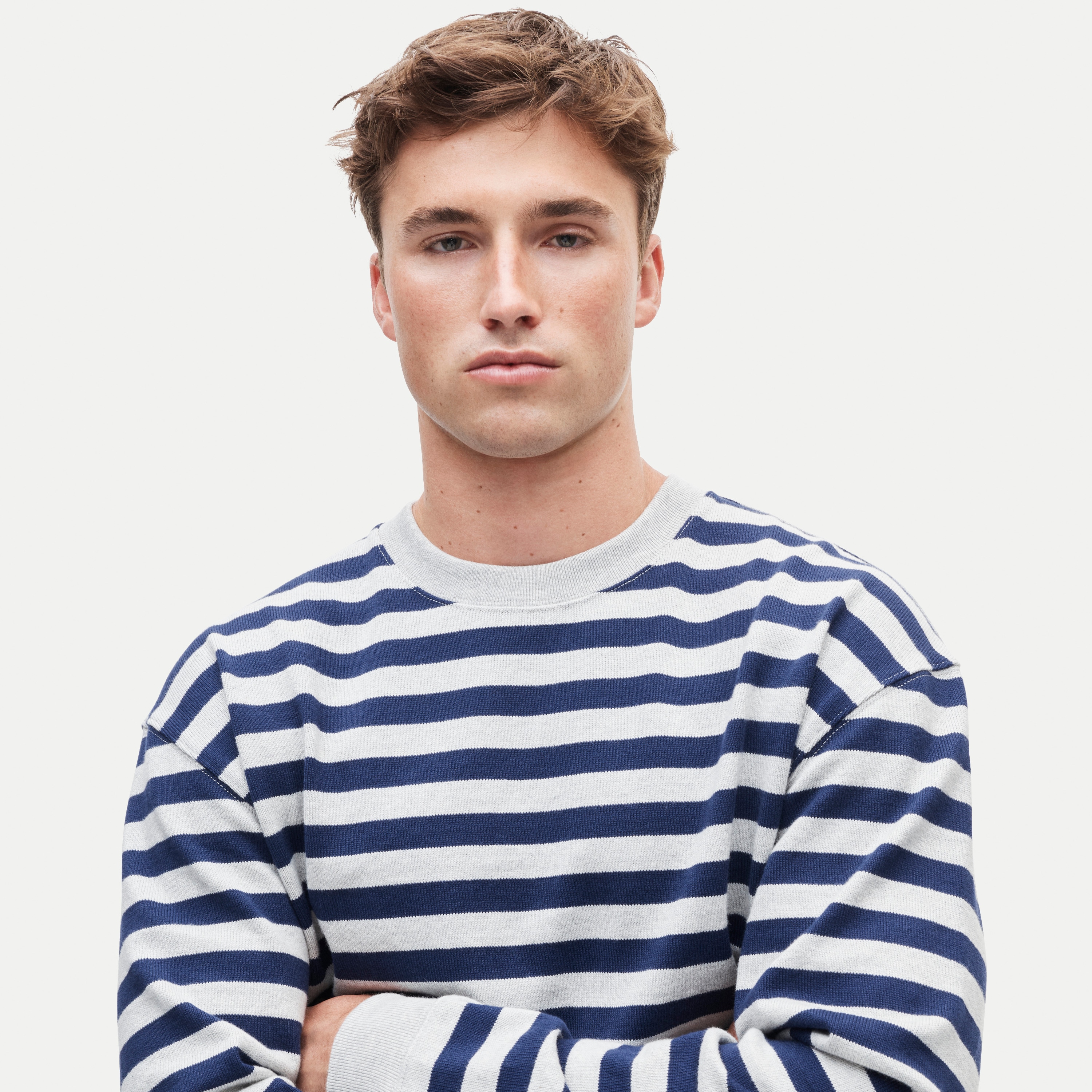 Long-sleeve crewneck in striped maritime jersey - thumbnail 2