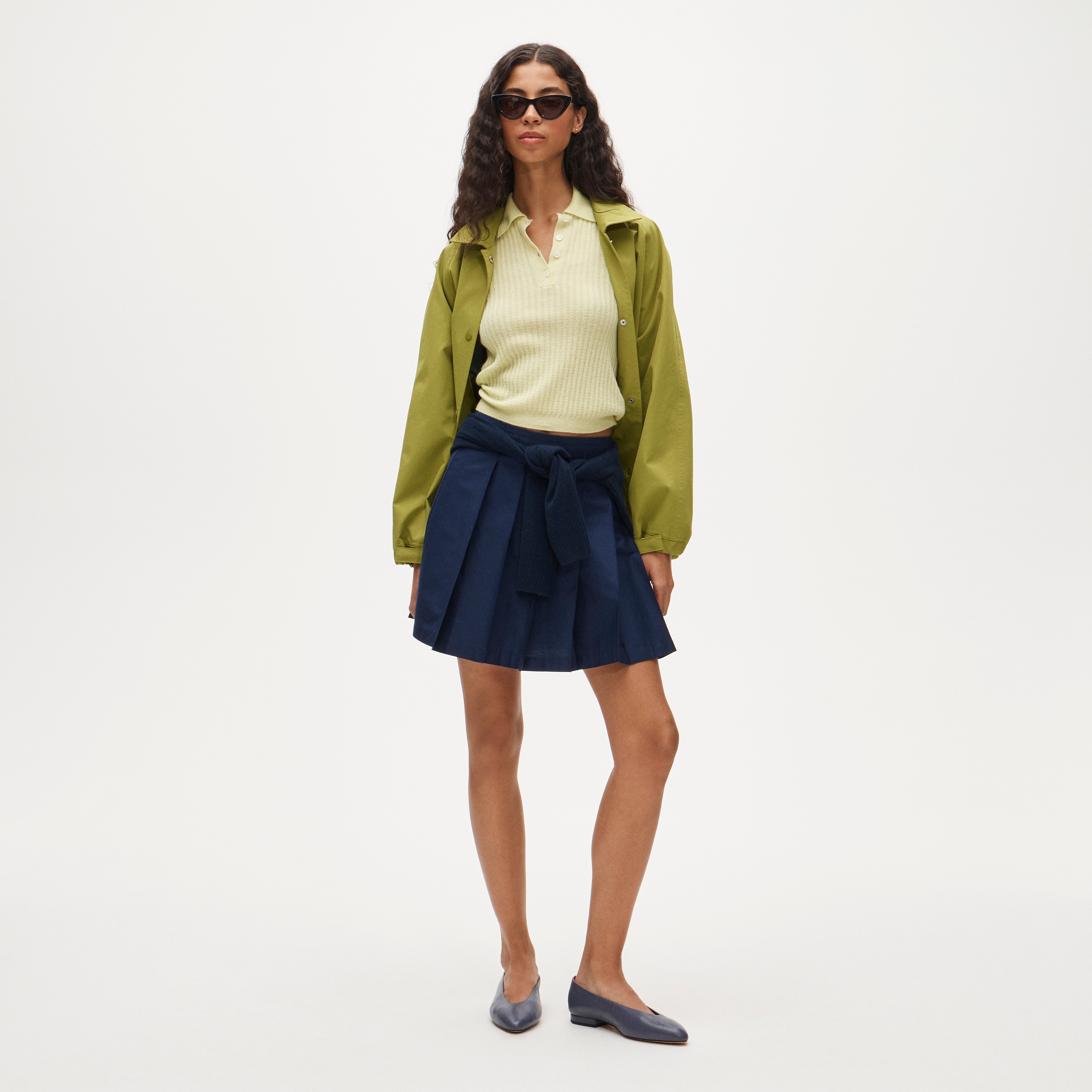 Pleated prep mini skirt