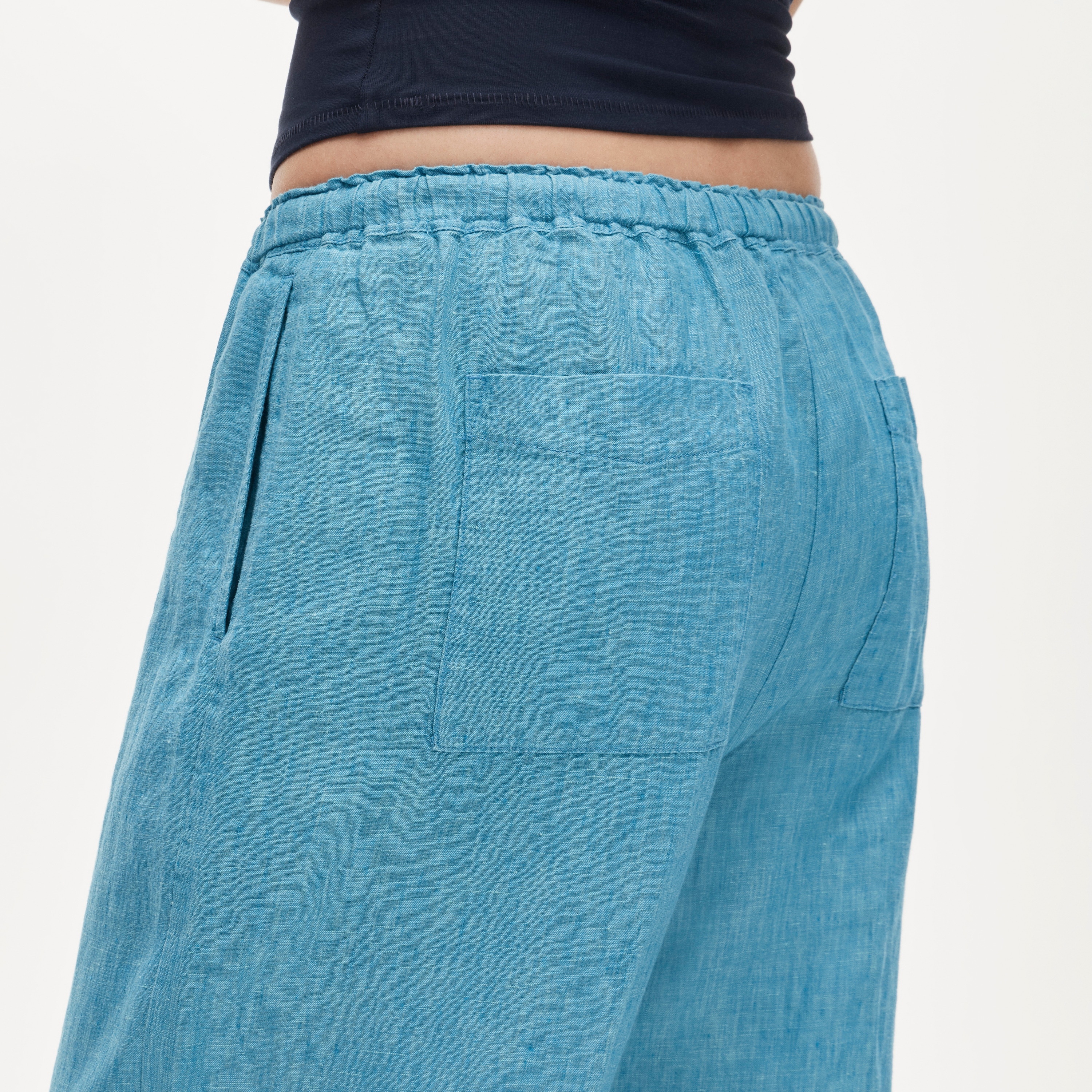 Soleil pant in crosshatched linen