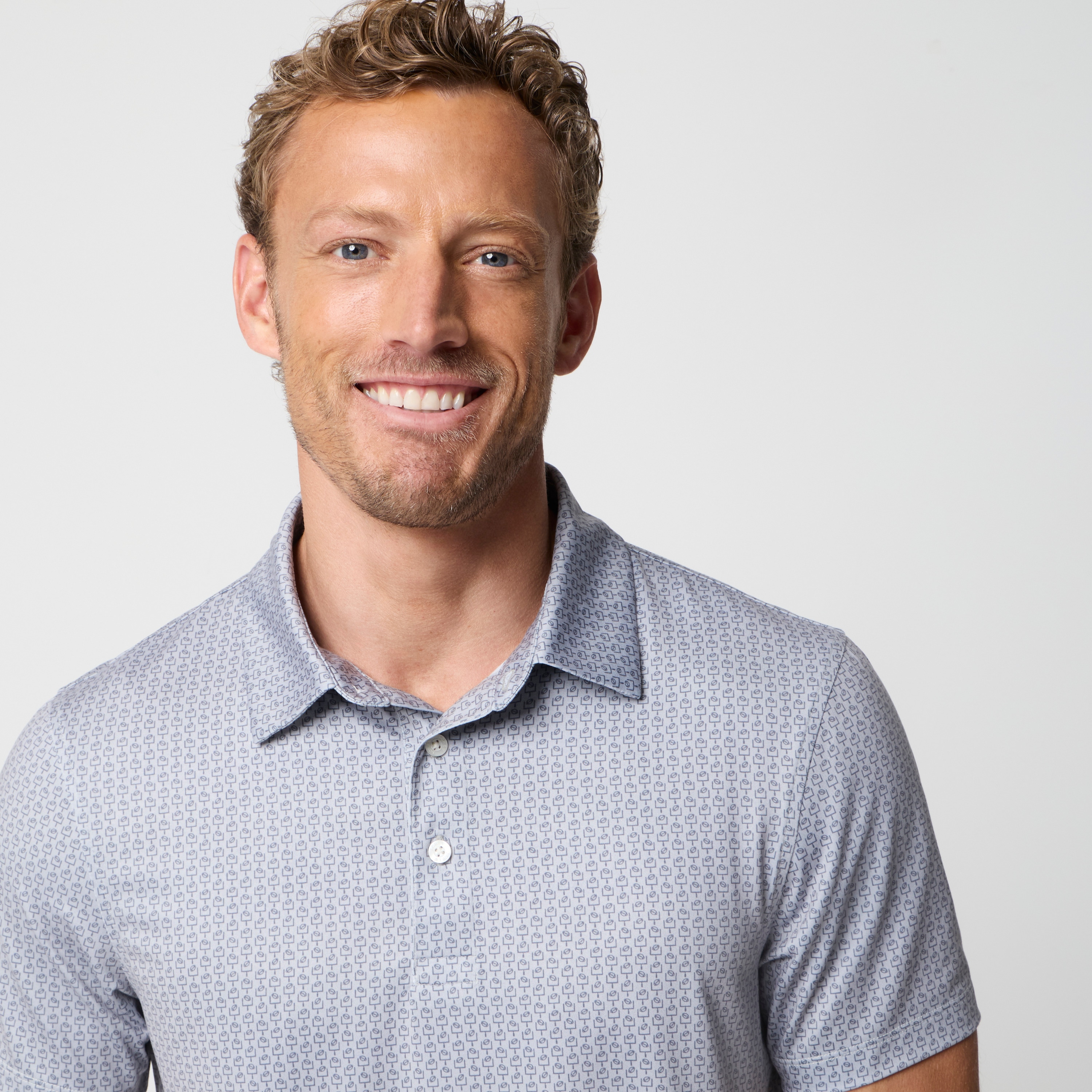Printed performance polo shirt