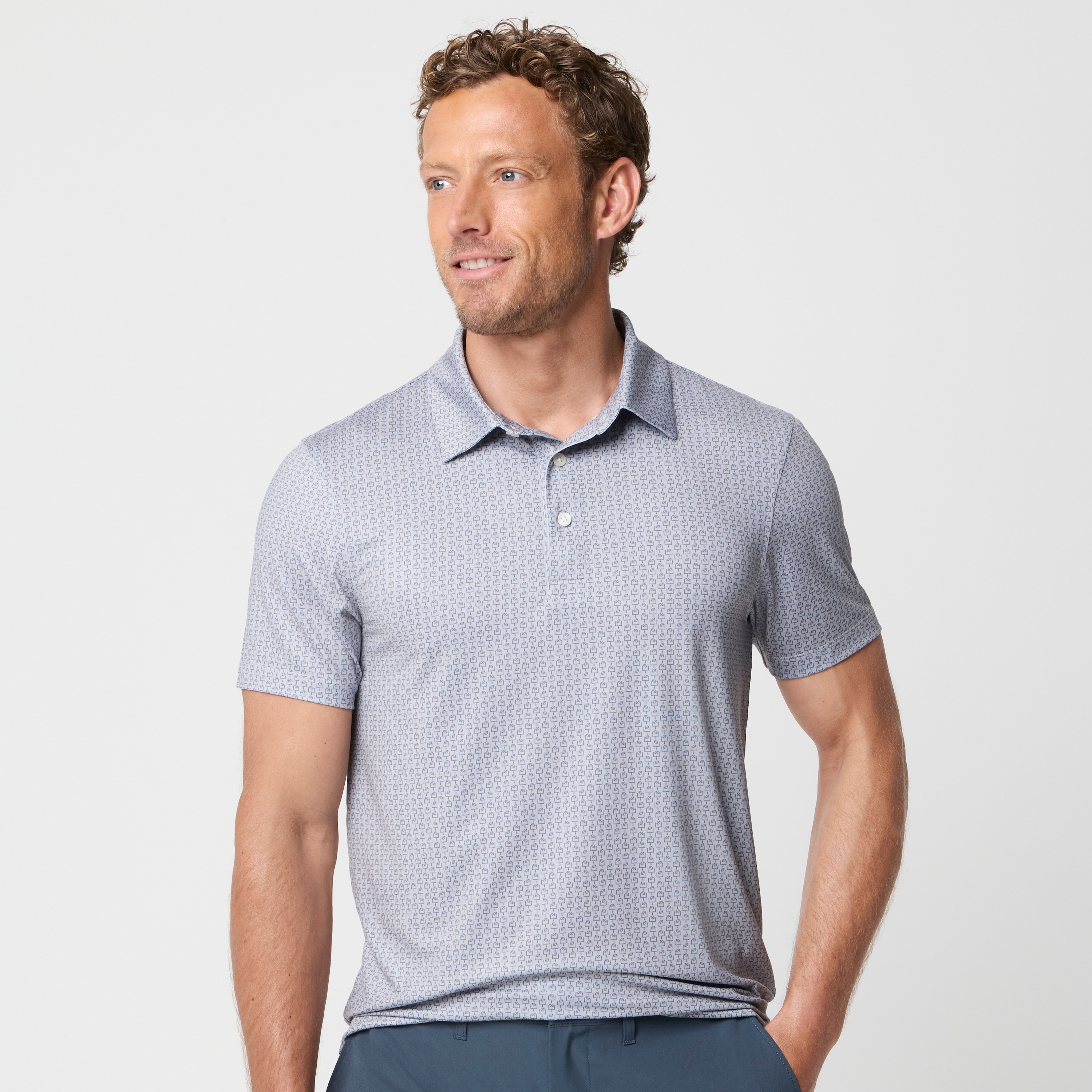 Printed performance polo shirt