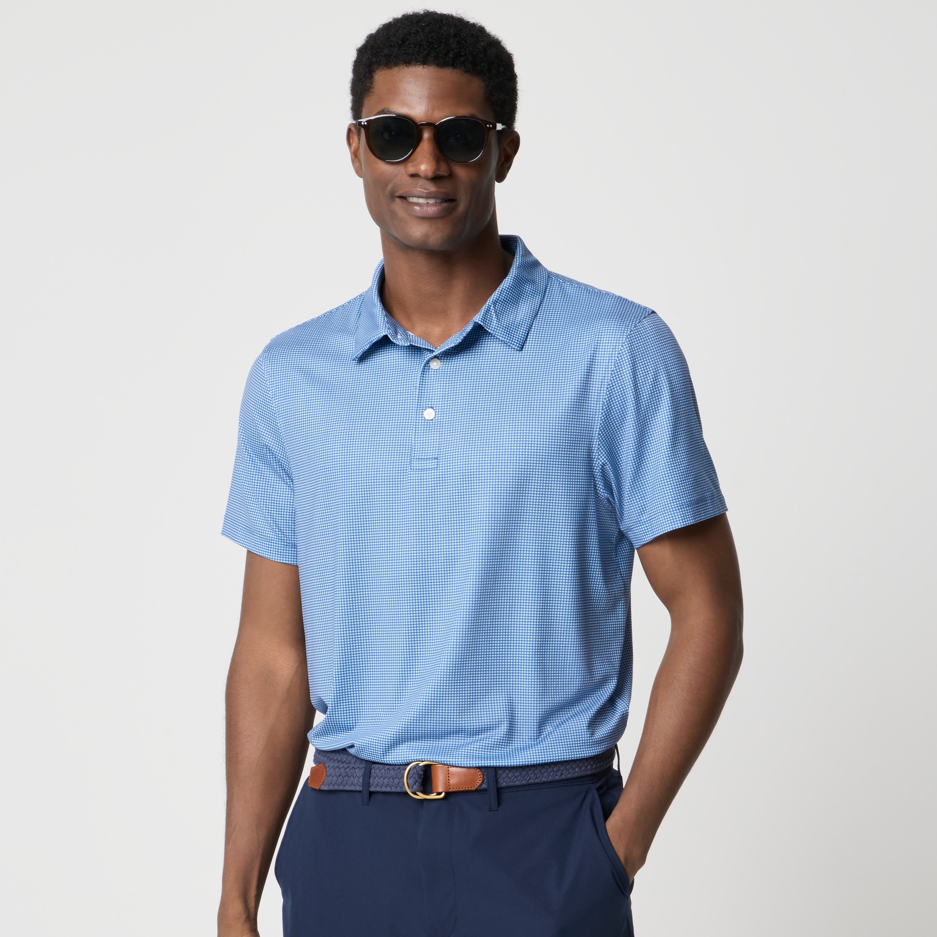 Printed performance polo shirt