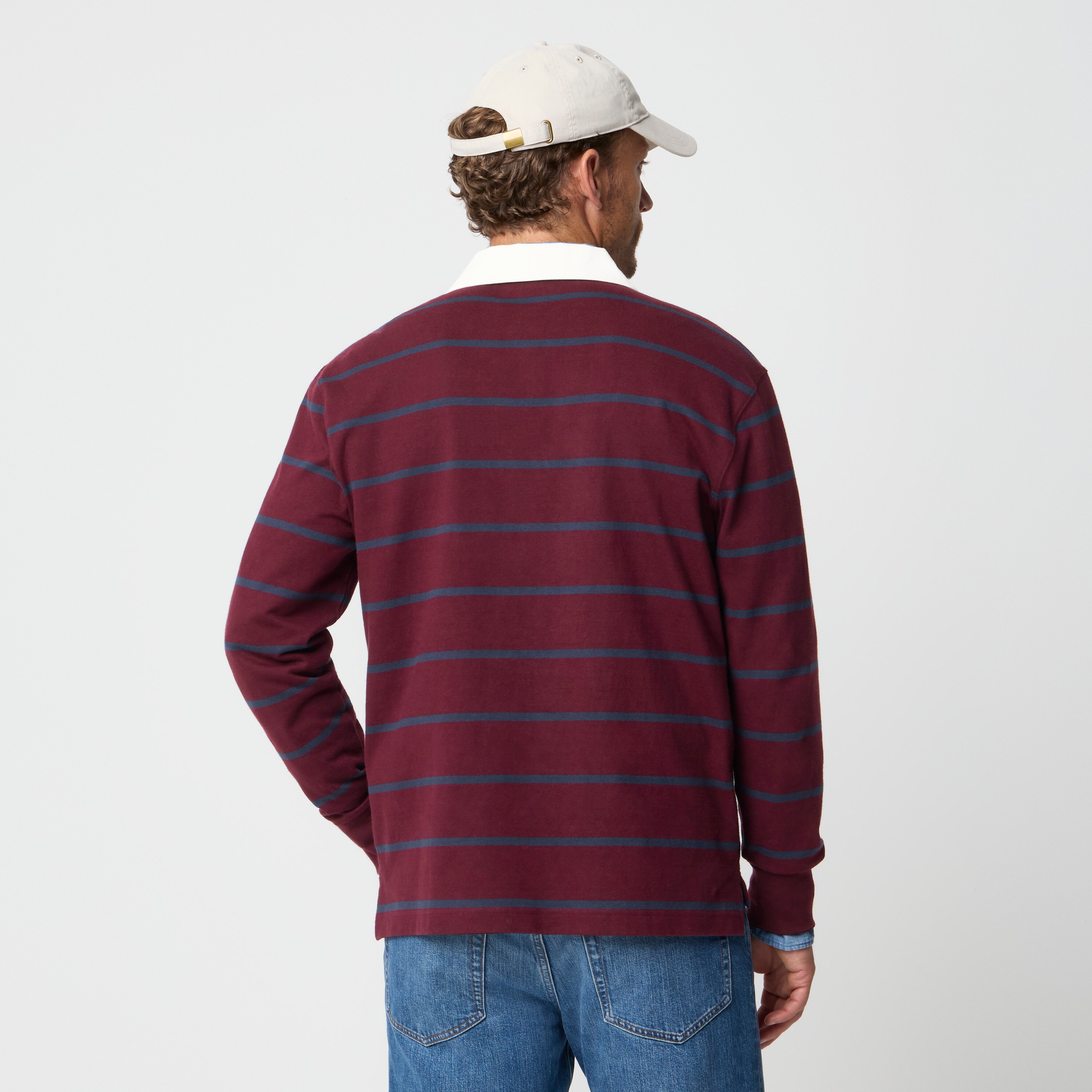 100% cotton striped rugby shirt