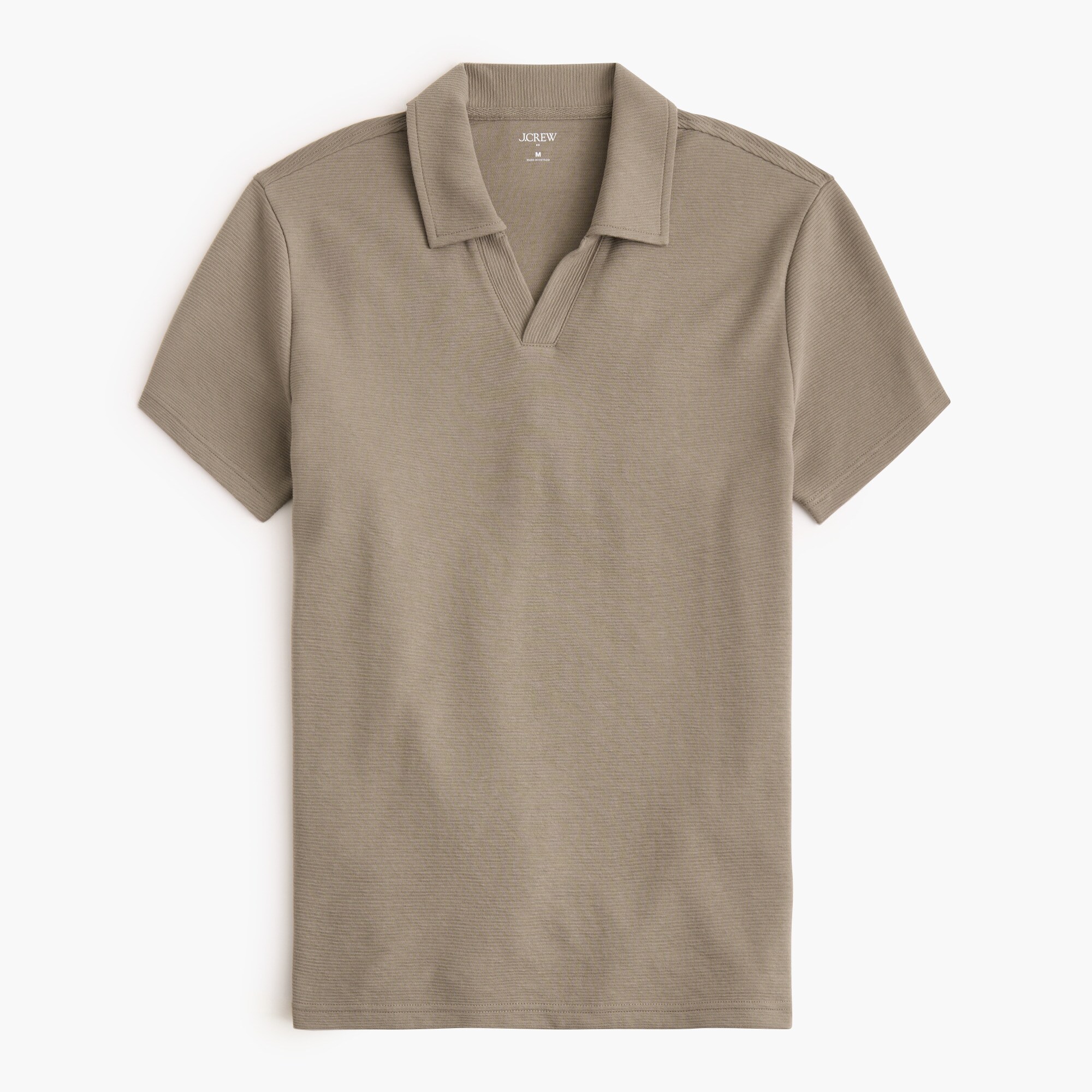 Textured johnny-collar polo shirt