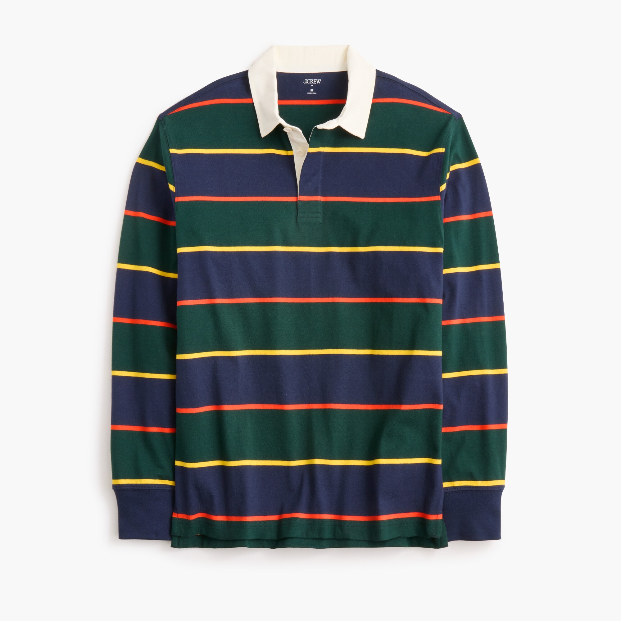100% cotton striped rugby shirt