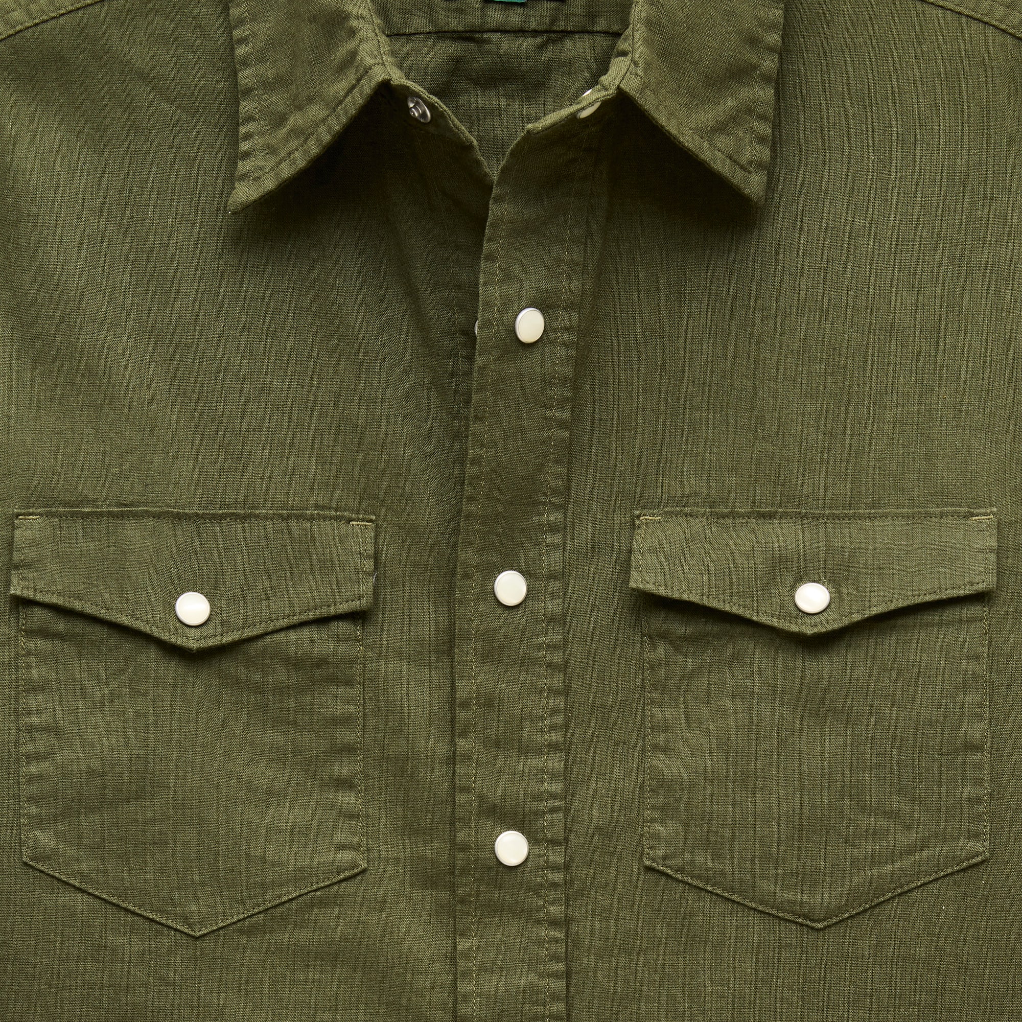 Western chambray shirt in linen-cotton blend