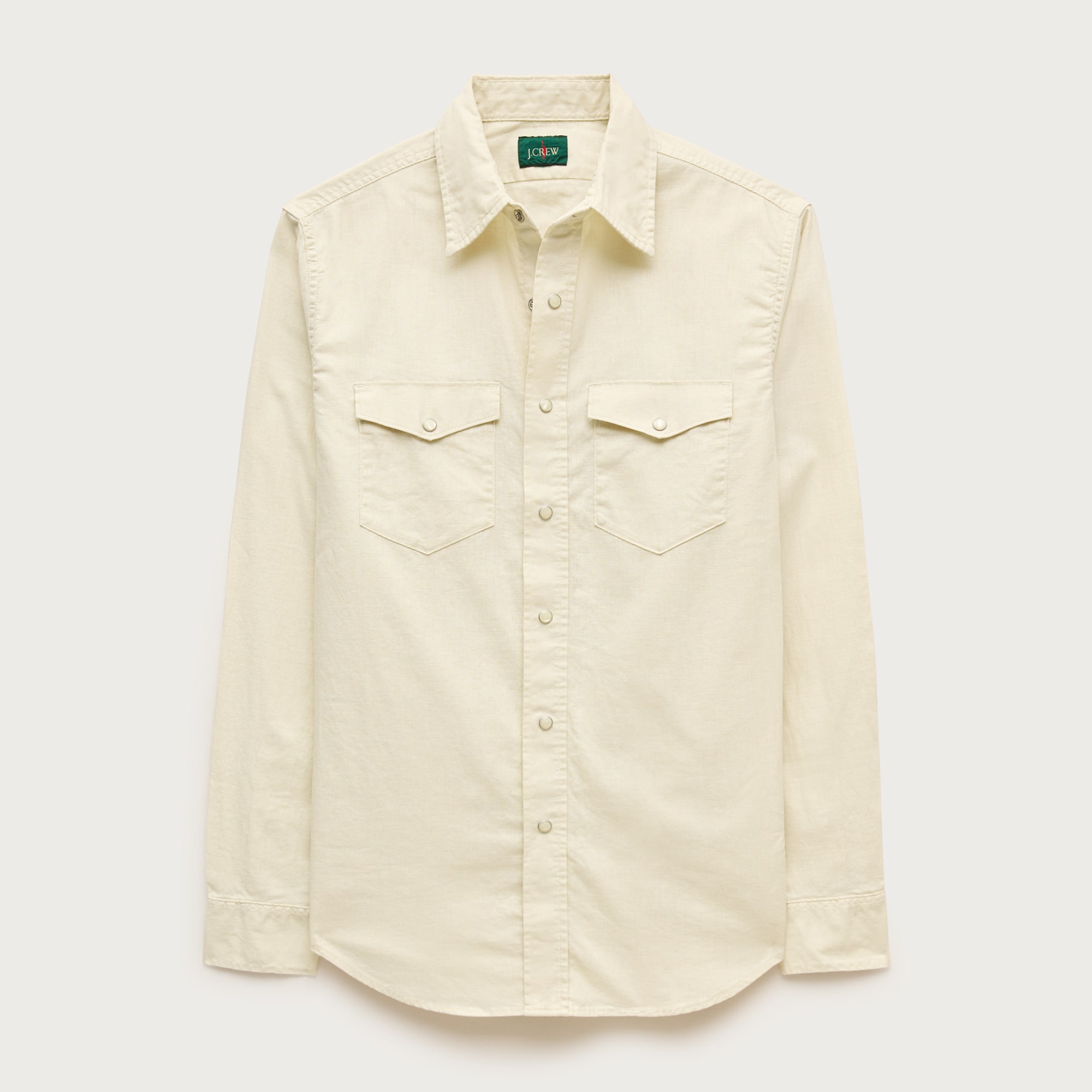 Short-sleeve Point-collar Linen Shirt In Stripe For Men | J.Crew