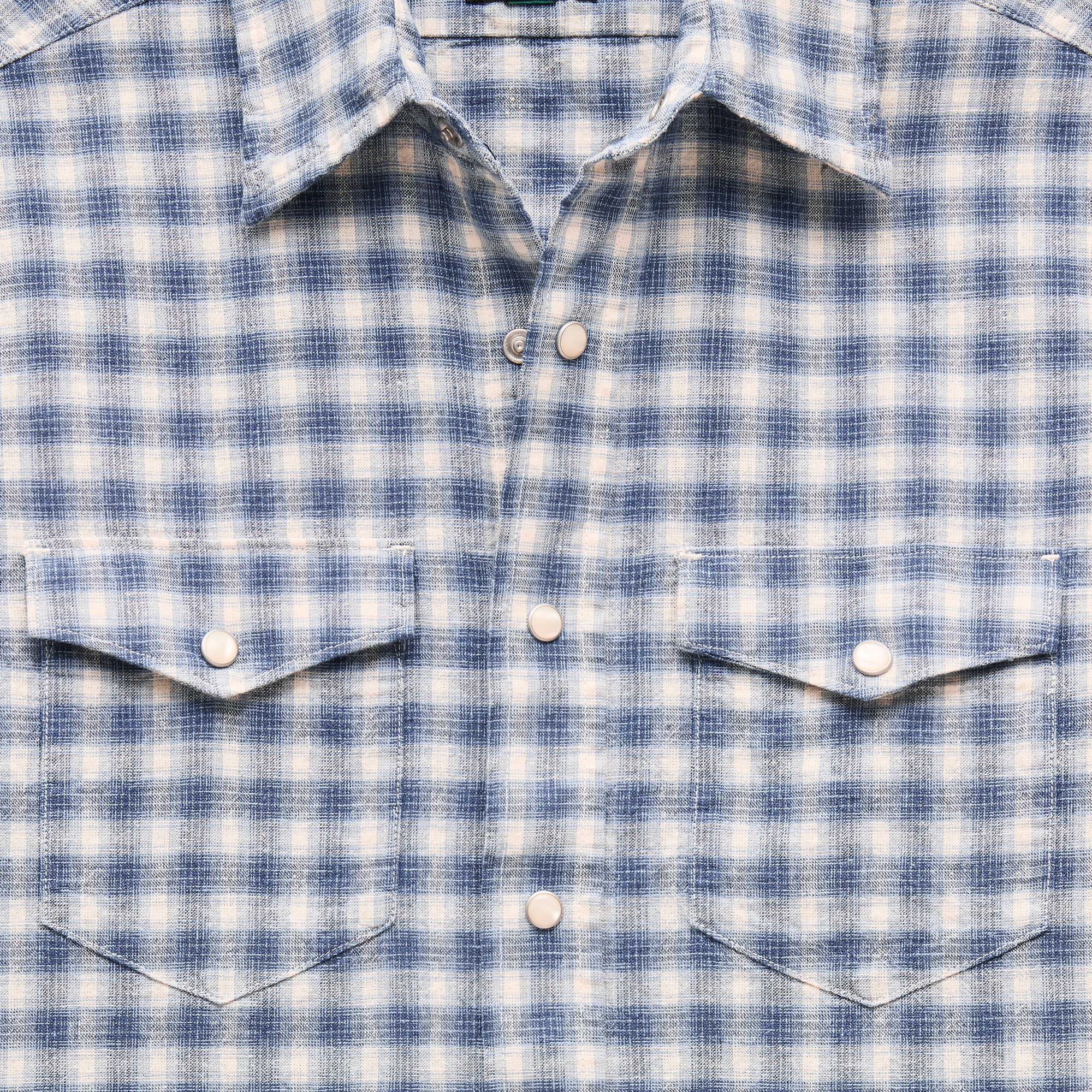 Western chambray shirt in linen-cotton blend