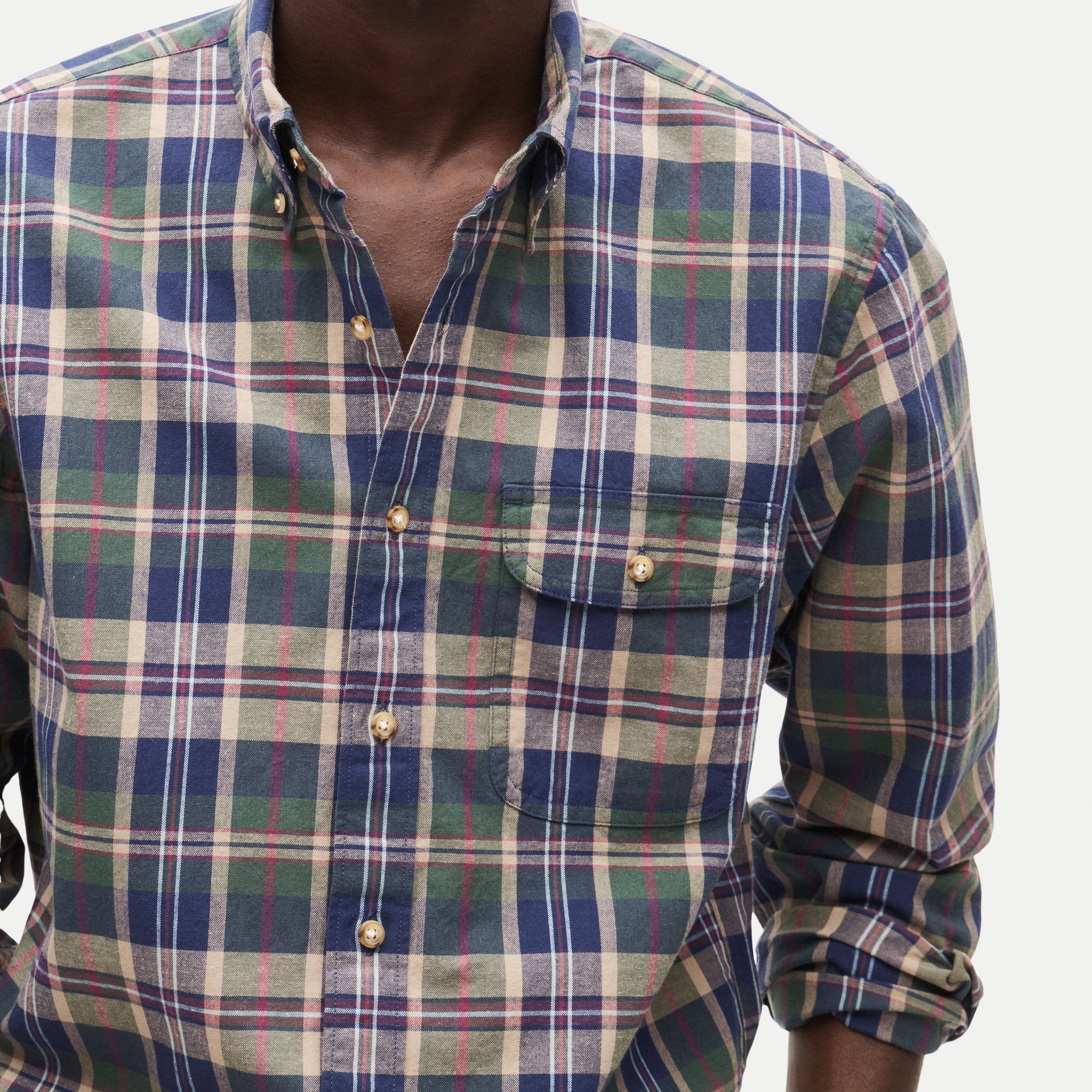 Lightweight cotton shirt in plaid
