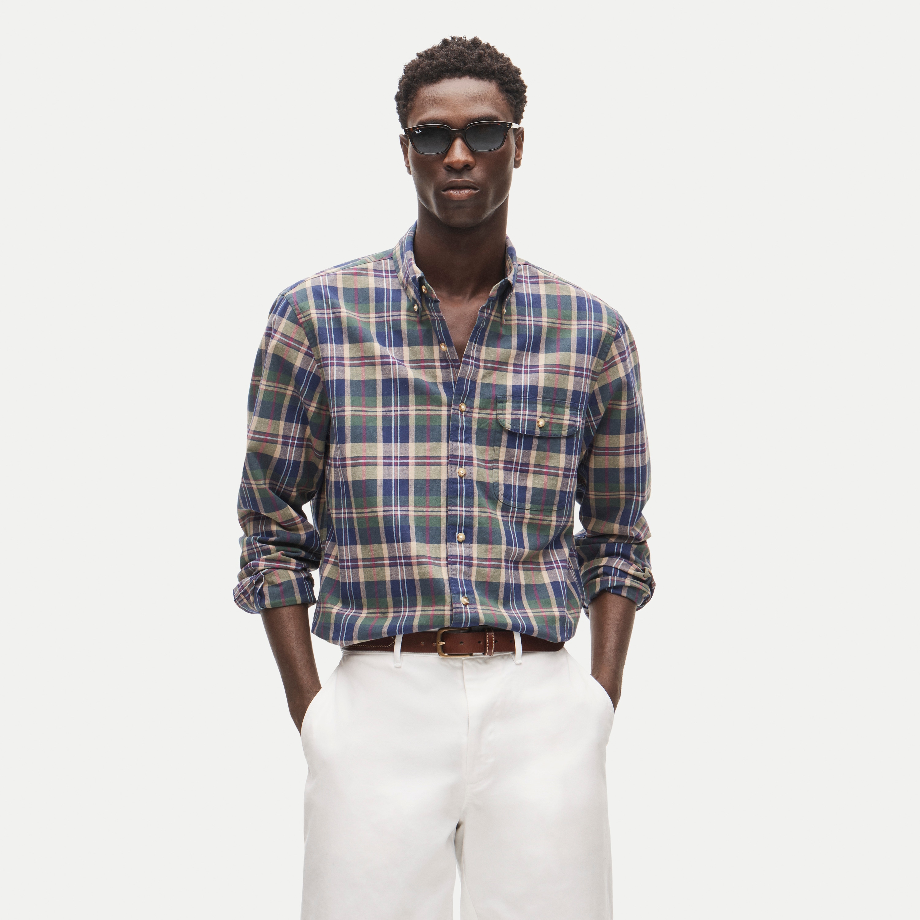 Lightweight cotton shirt in plaid
