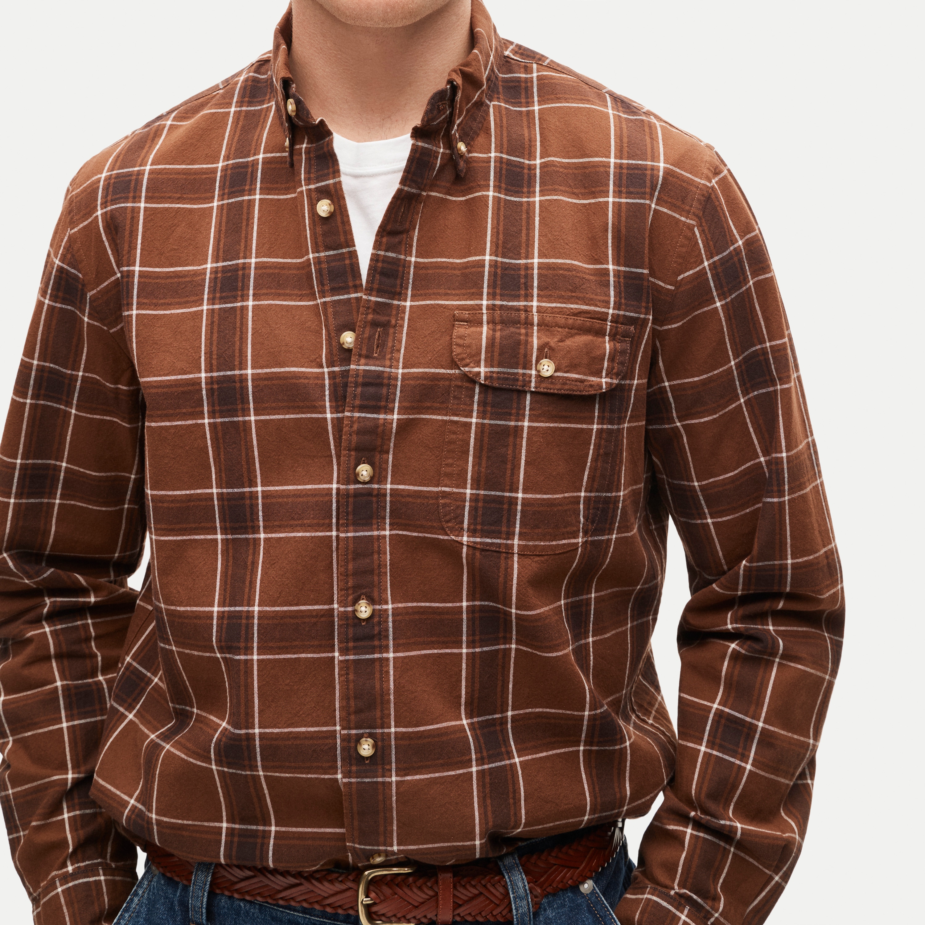Lightweight cotton shirt in plaid