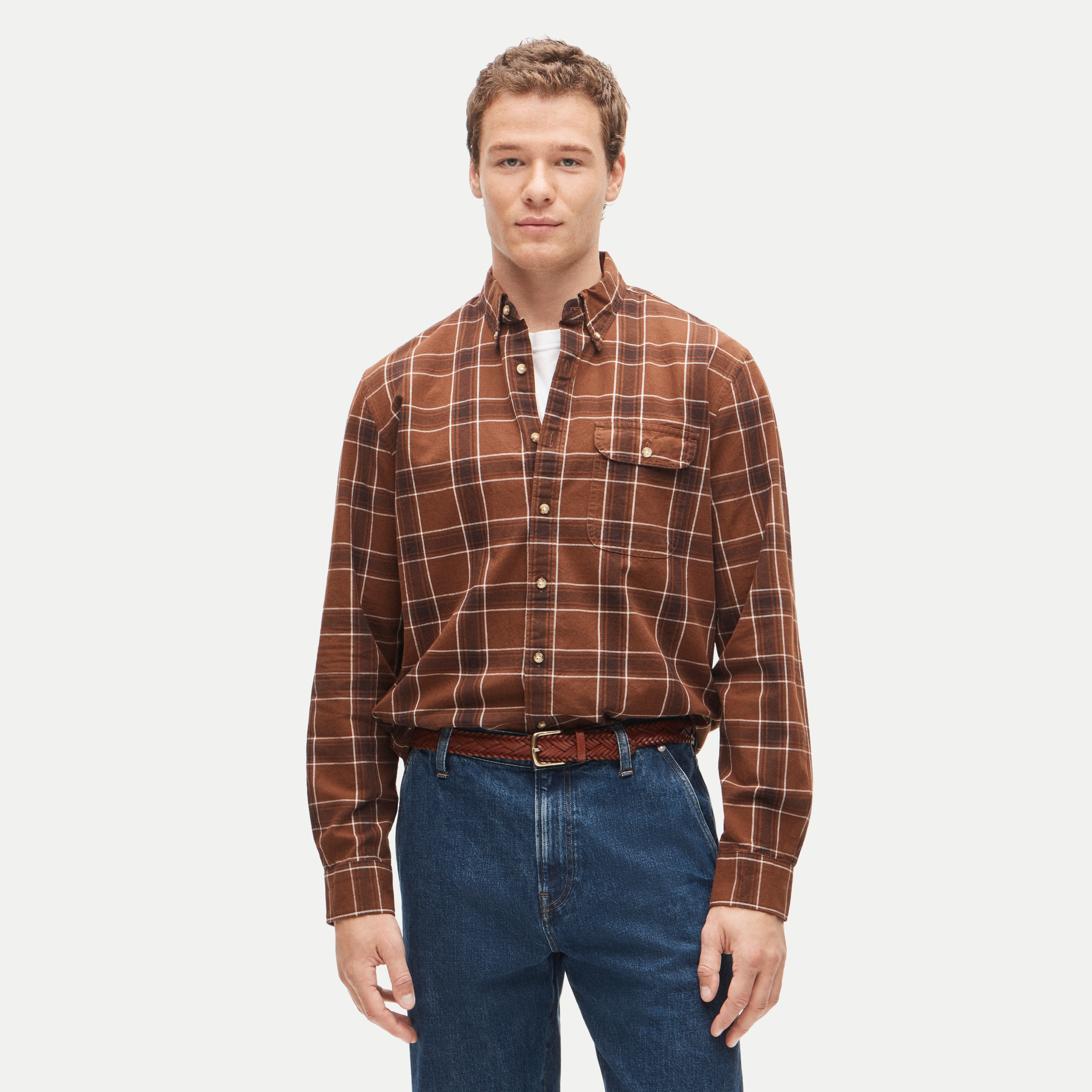 Lightweight cotton shirt in plaid