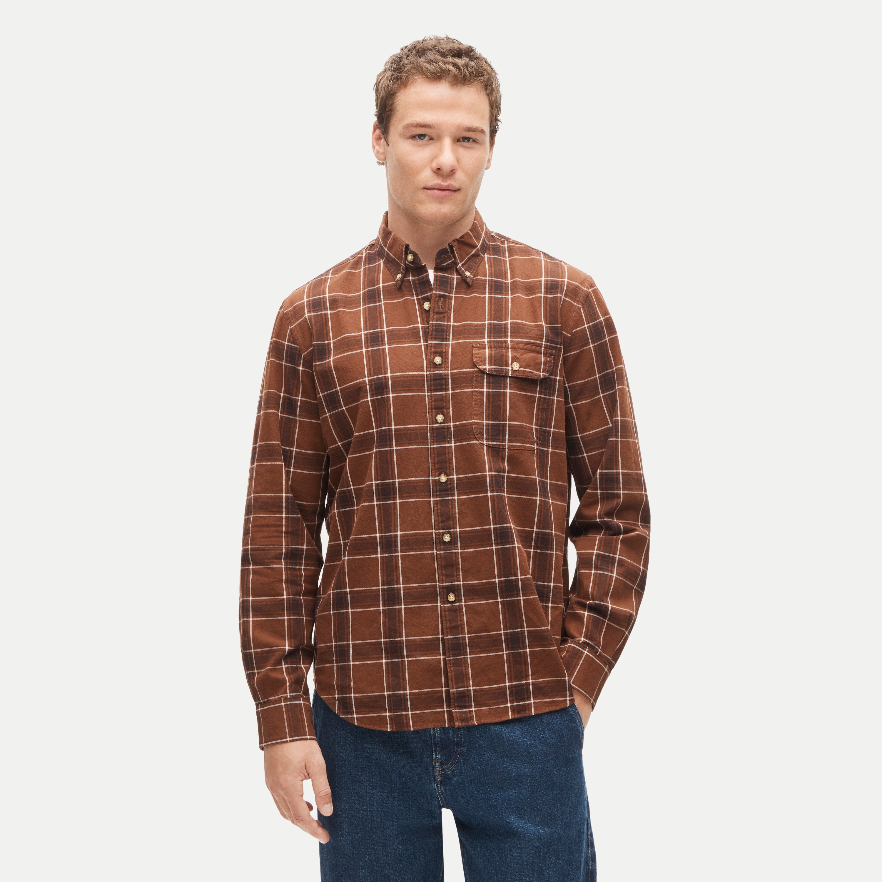 Lightweight cotton shirt in plaid
