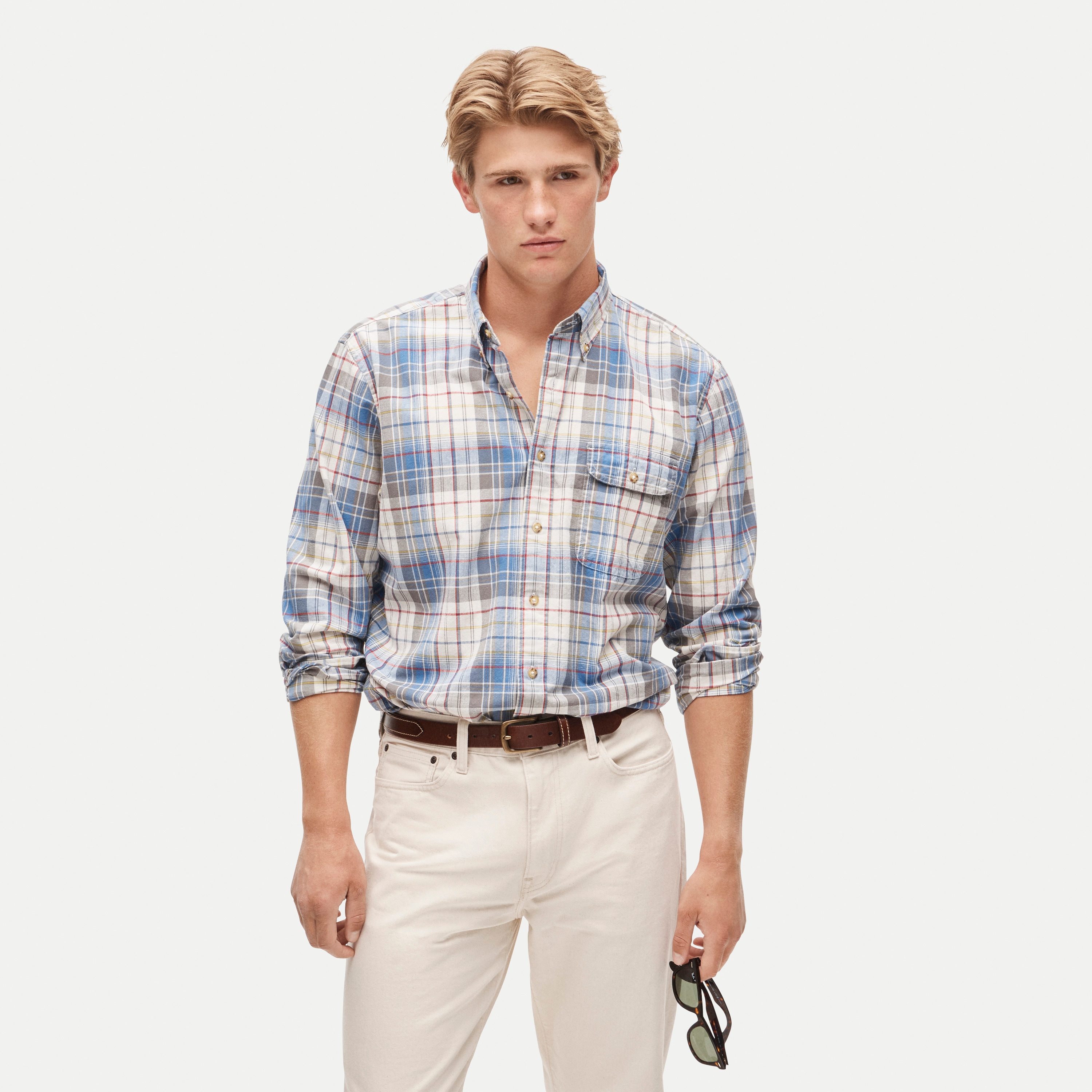 Lightweight cotton shirt in plaid