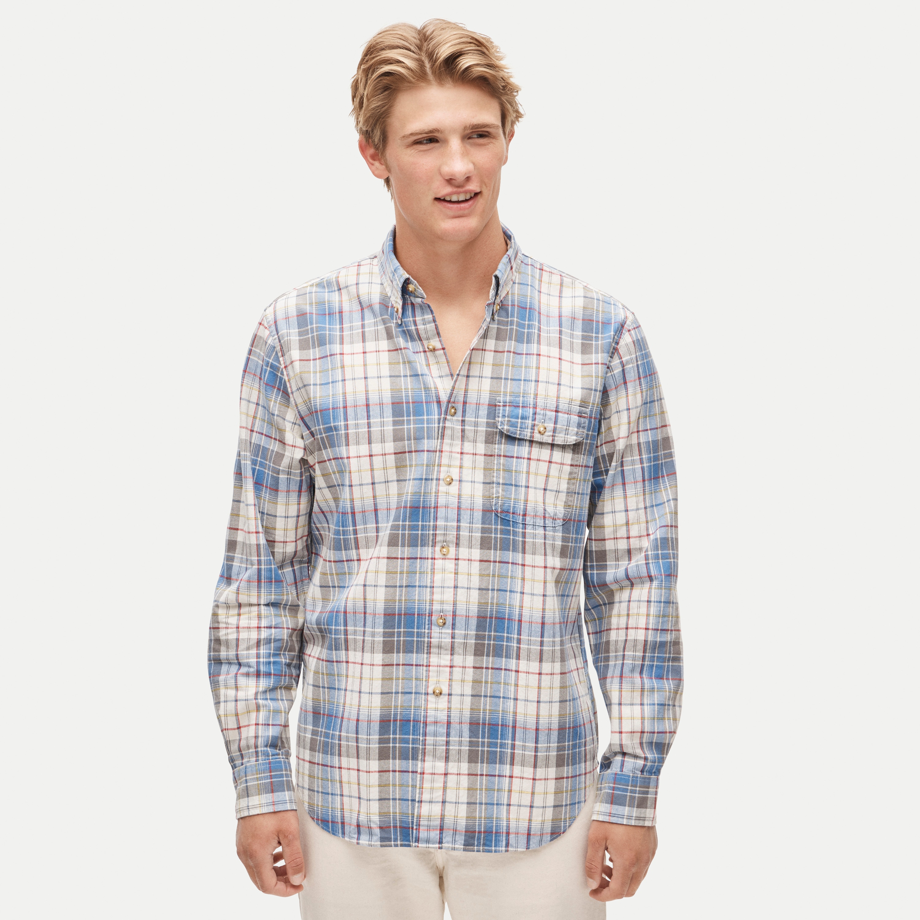 Lightweight cotton shirt in plaid