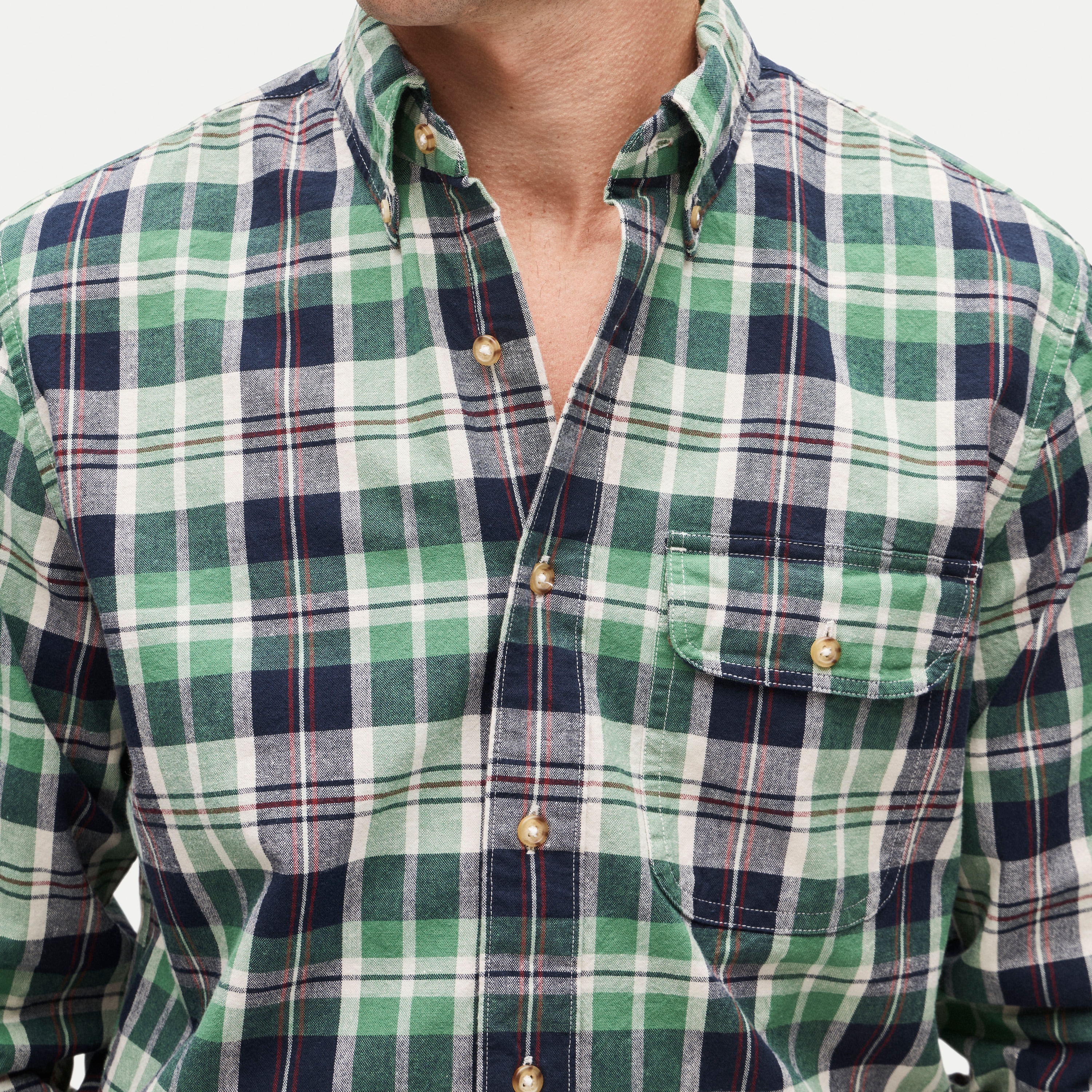 Lightweight cotton shirt in plaid - thumbnail 8
