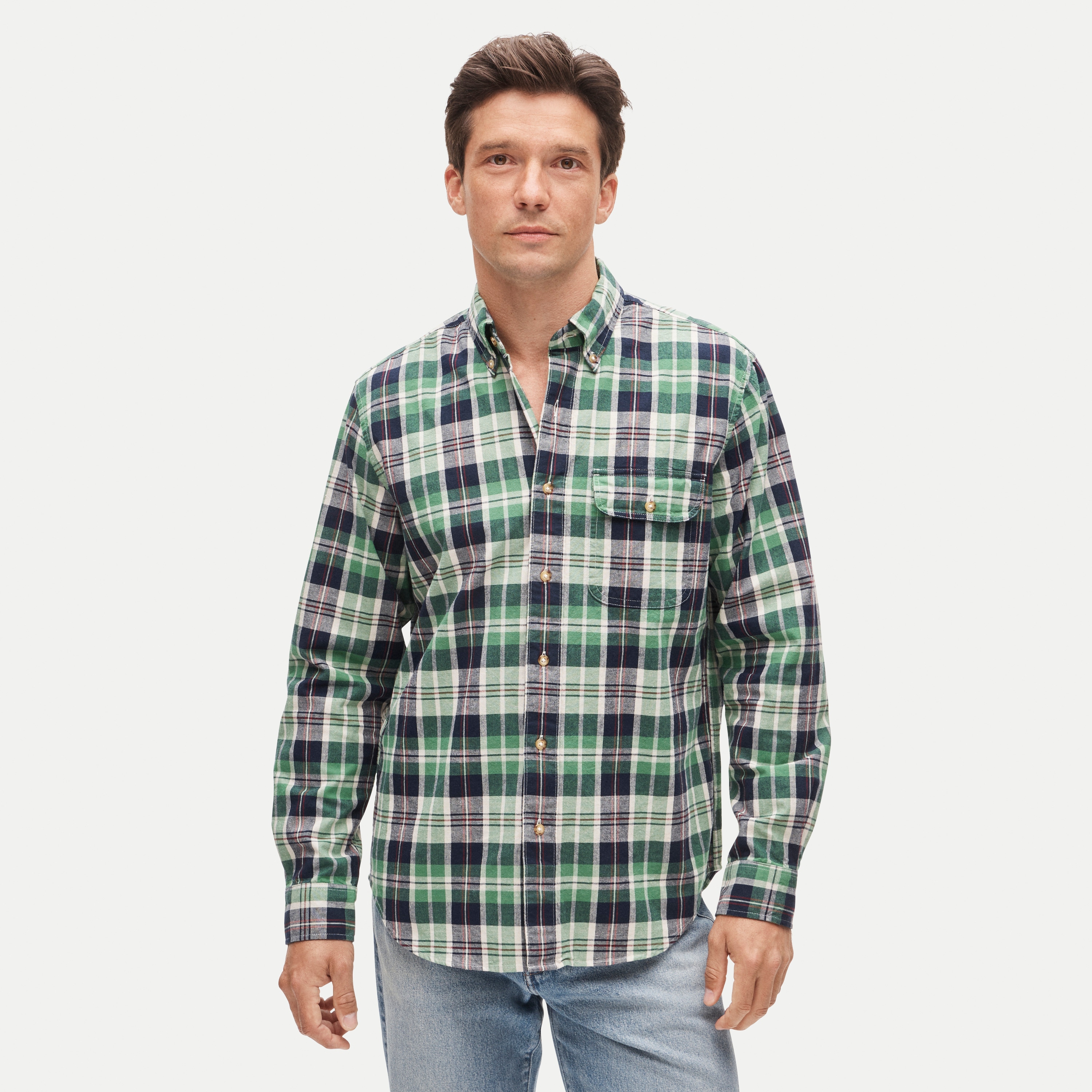Lightweight cotton shirt in plaid