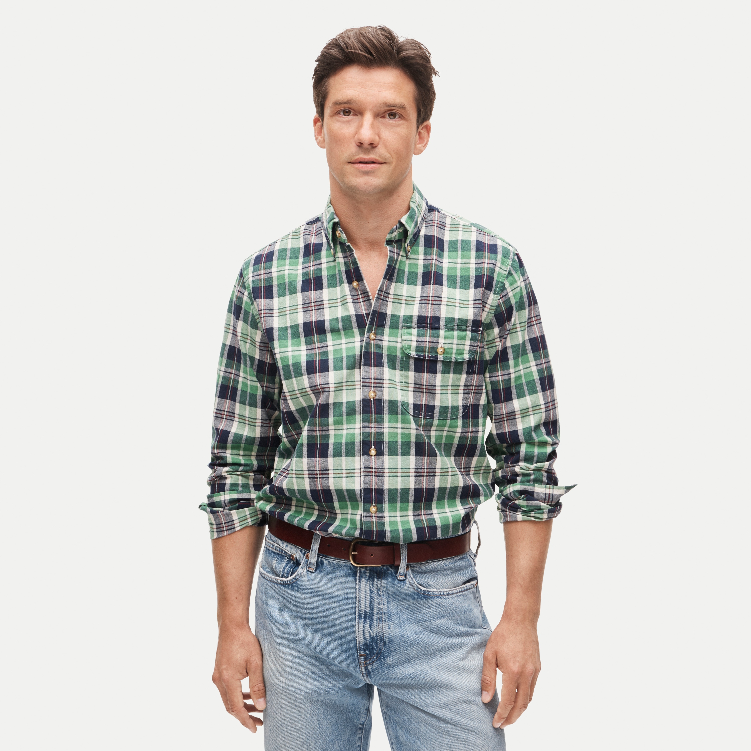 Lightweight cotton shirt in plaid